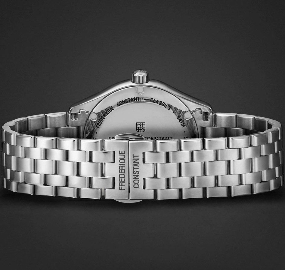 FREDERIQUE CONSTANT Index Automatic Blue Dial 40mm Silver Stainless Steel Bracelet FC-303NN5B6B - 9