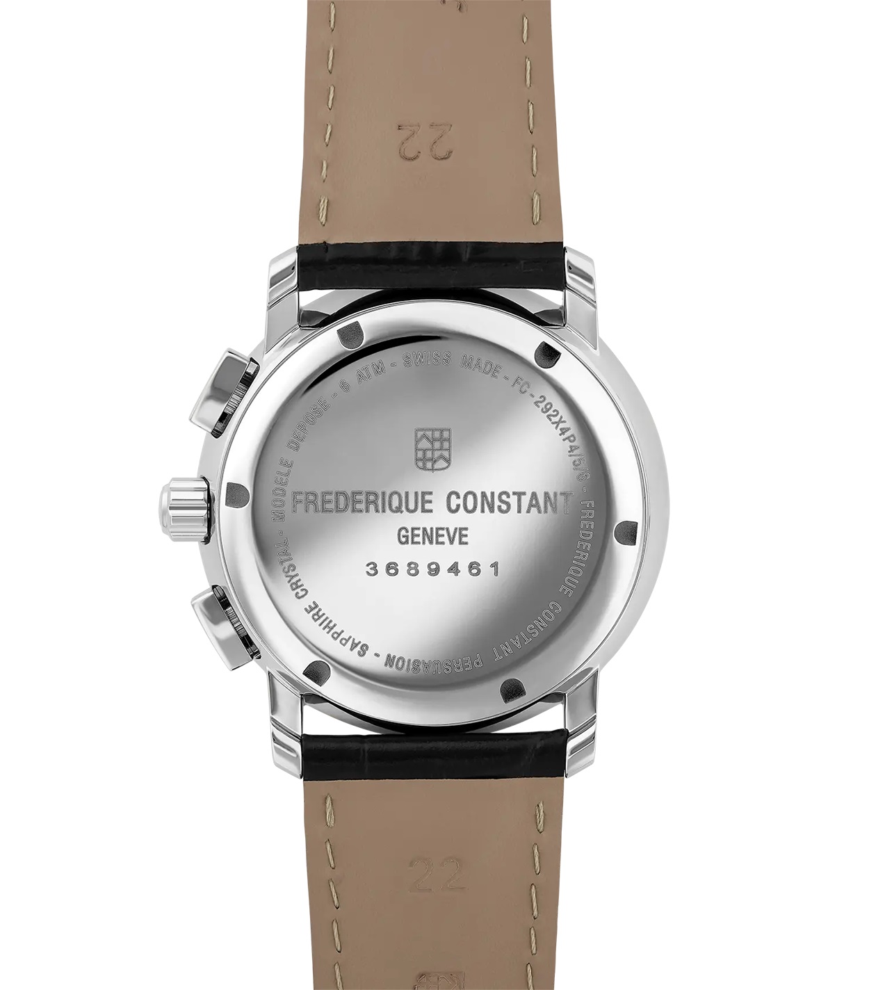 FREDERIQUE CONSTANT Classics Chronograph Quartz White Dial 40mm Silver Stainless Steel Black Leather Strap FC-292MC4P6 - 3