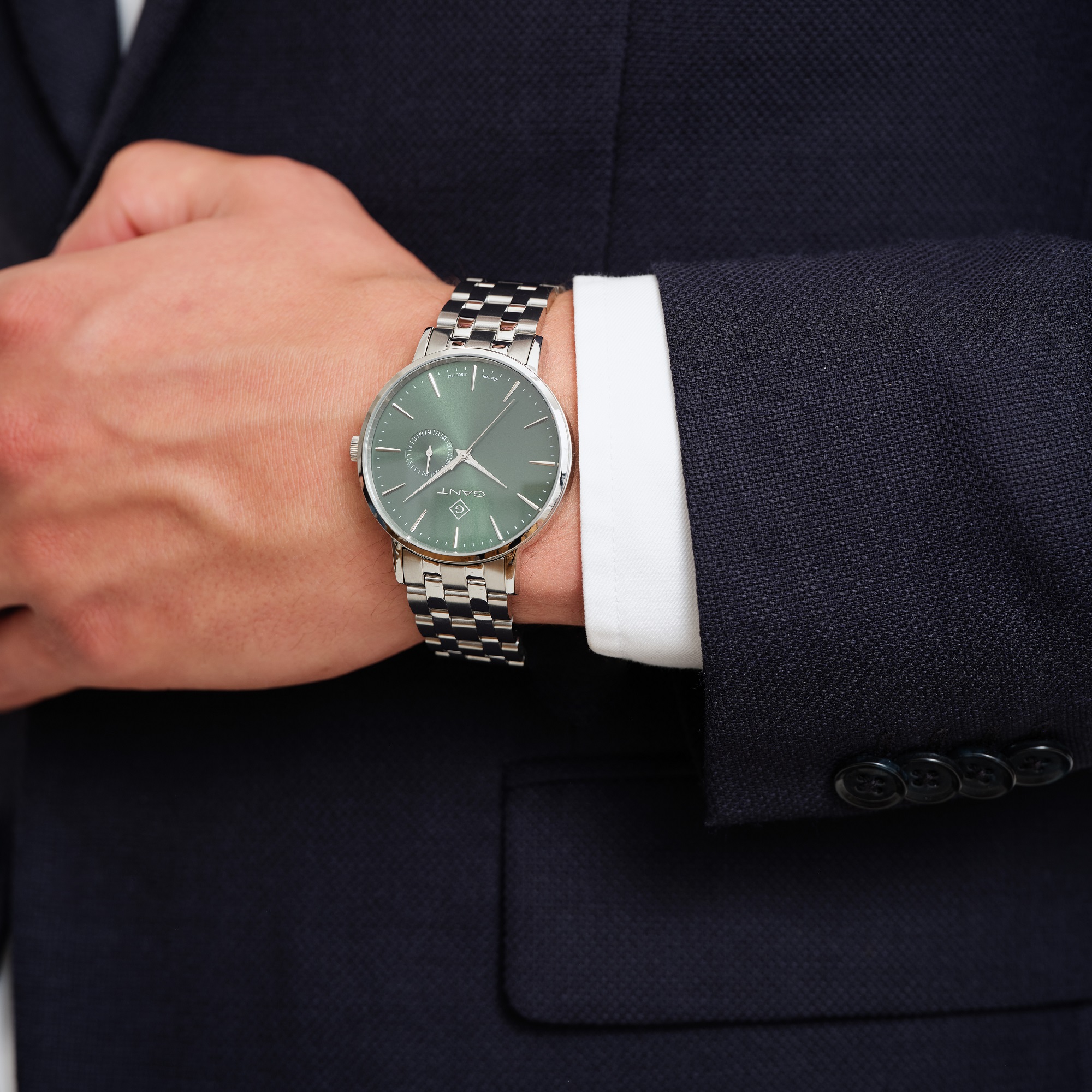 GANT Park Hill III Green Dial 41.5mm Silver Stainless Steel Bracelet G105026 - 