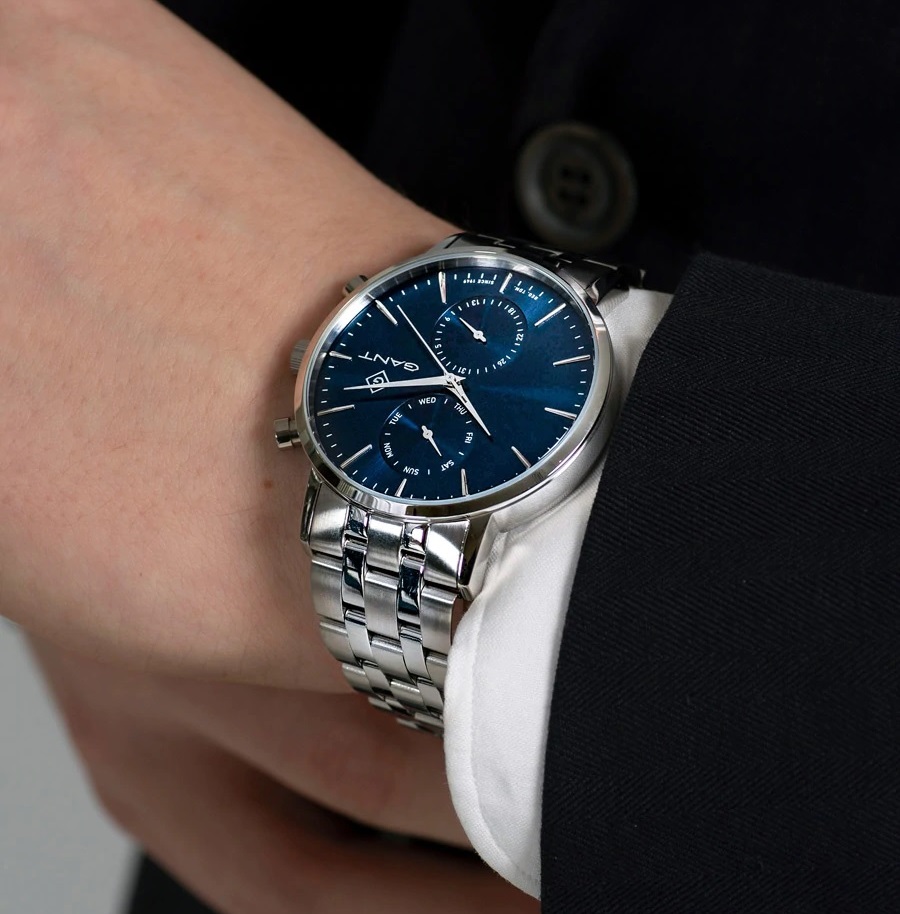 GANT Park Hill Day-Date II Blue Dial 43.5mm Silver Stainless Steel Bracelet G121003 - 4
