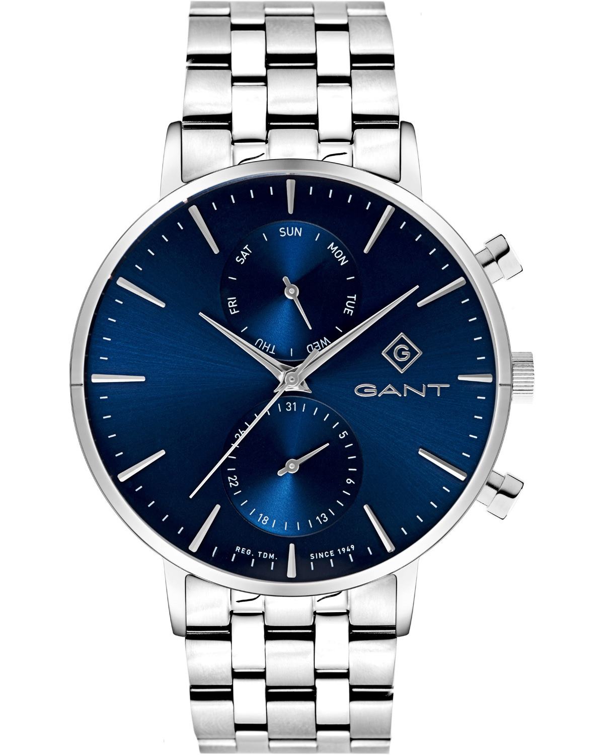 GANT Park Hill Day-Date II Blue Dial 43.5mm Silver Stainless Steel Bracelet G121003 - 