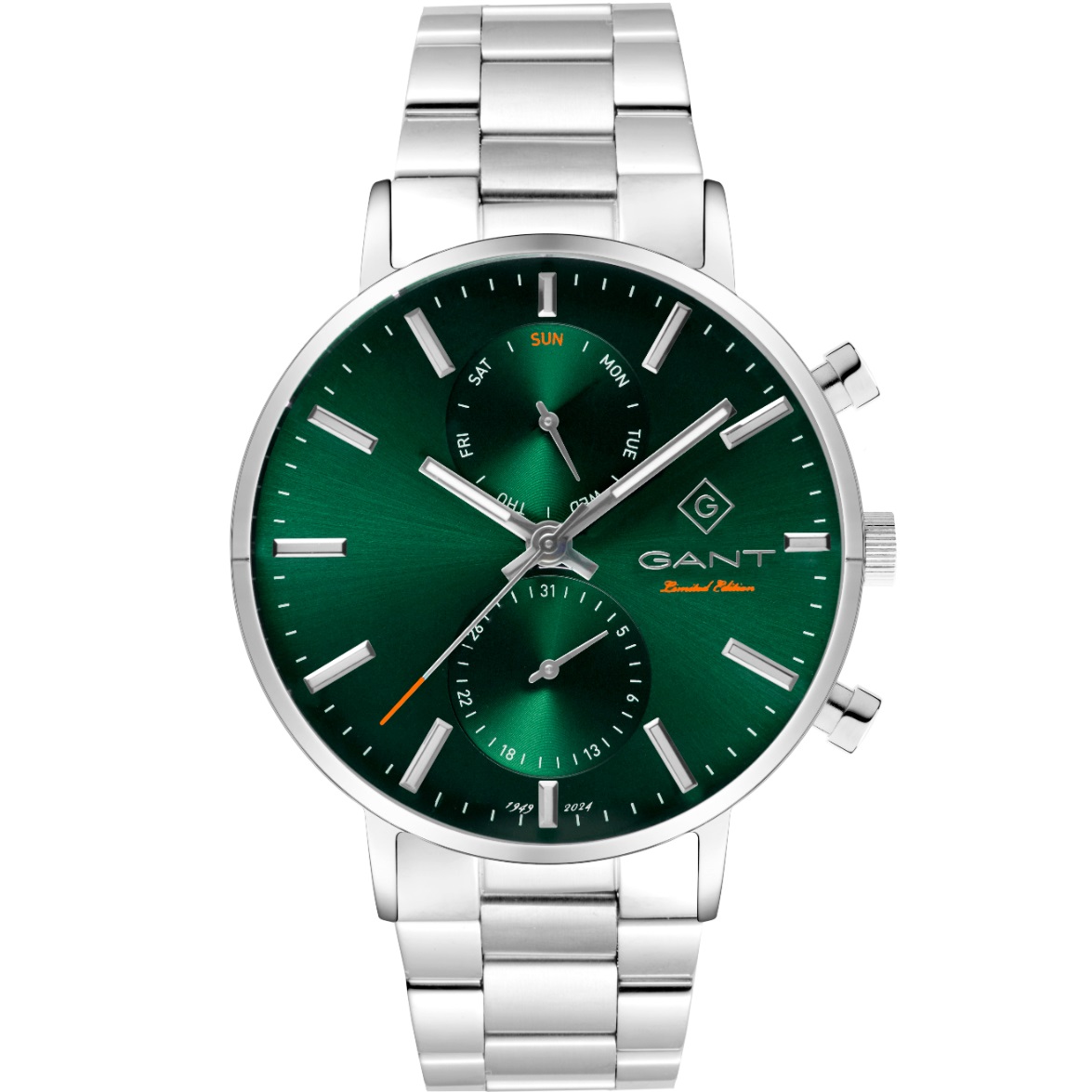 GANT Park Hill Day-Date II 75th Anniversary Limited Edition Green Dial 43.5mm Silver Stainless Steel Bracelet G121022 - 