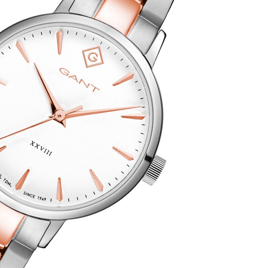 GANT Park Avenue 28mm Two Tone Rose Gold & Silver Stainless Steel Bracelet G126006 - 