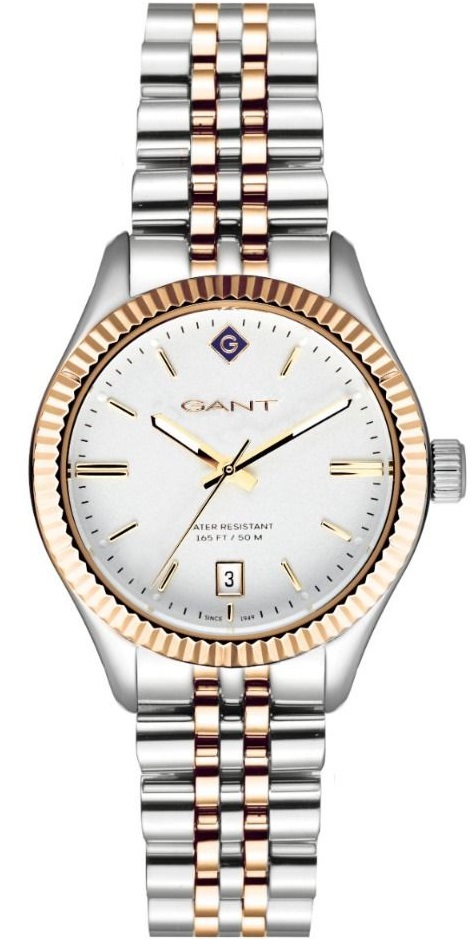 GANT Sussex White Dial 34mm Two Tone Gold Stainless Steel Bracelet G136009 - 
