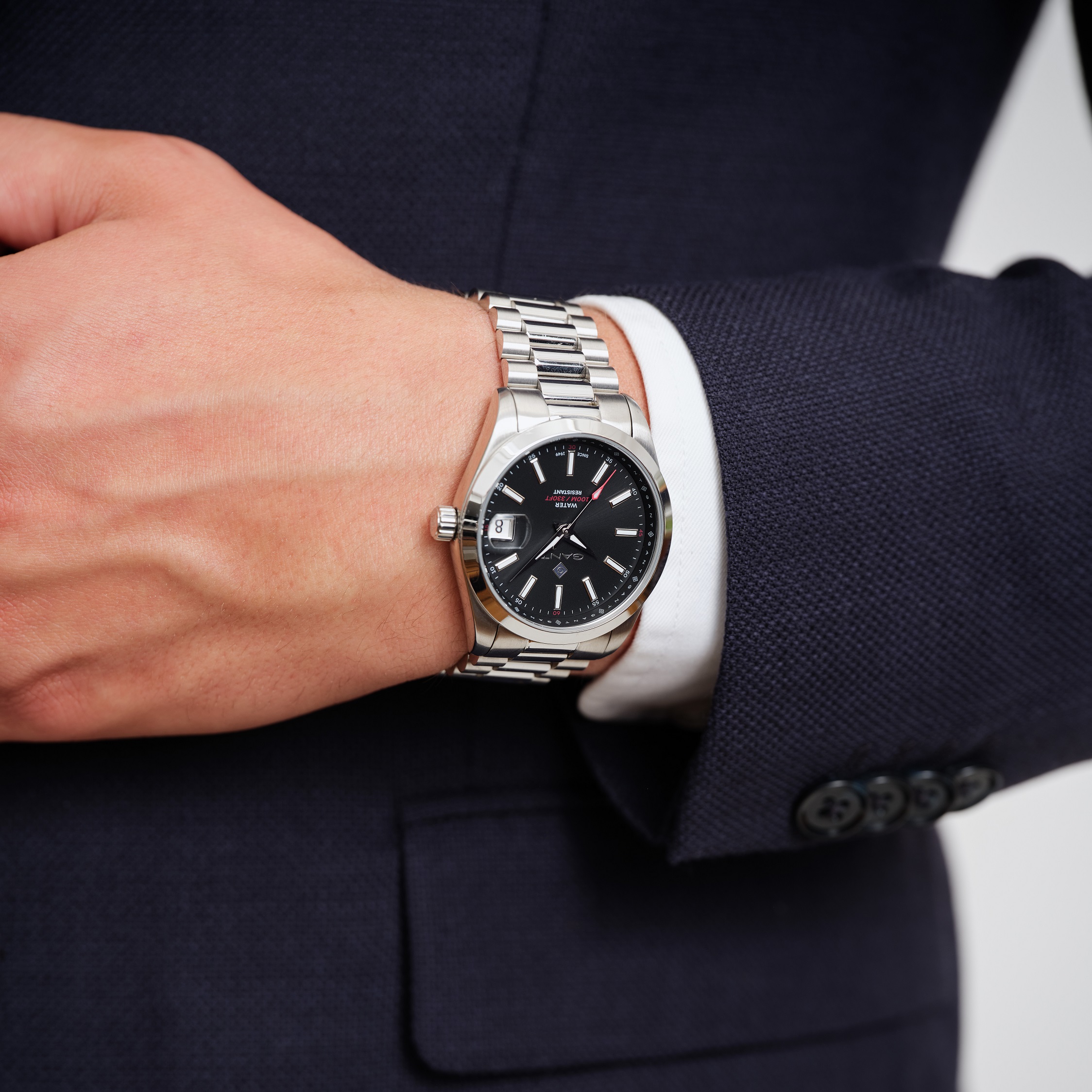 GANT Eastham Black Dial 42mm Silver Stainless Steel Bracelet G161012 - 