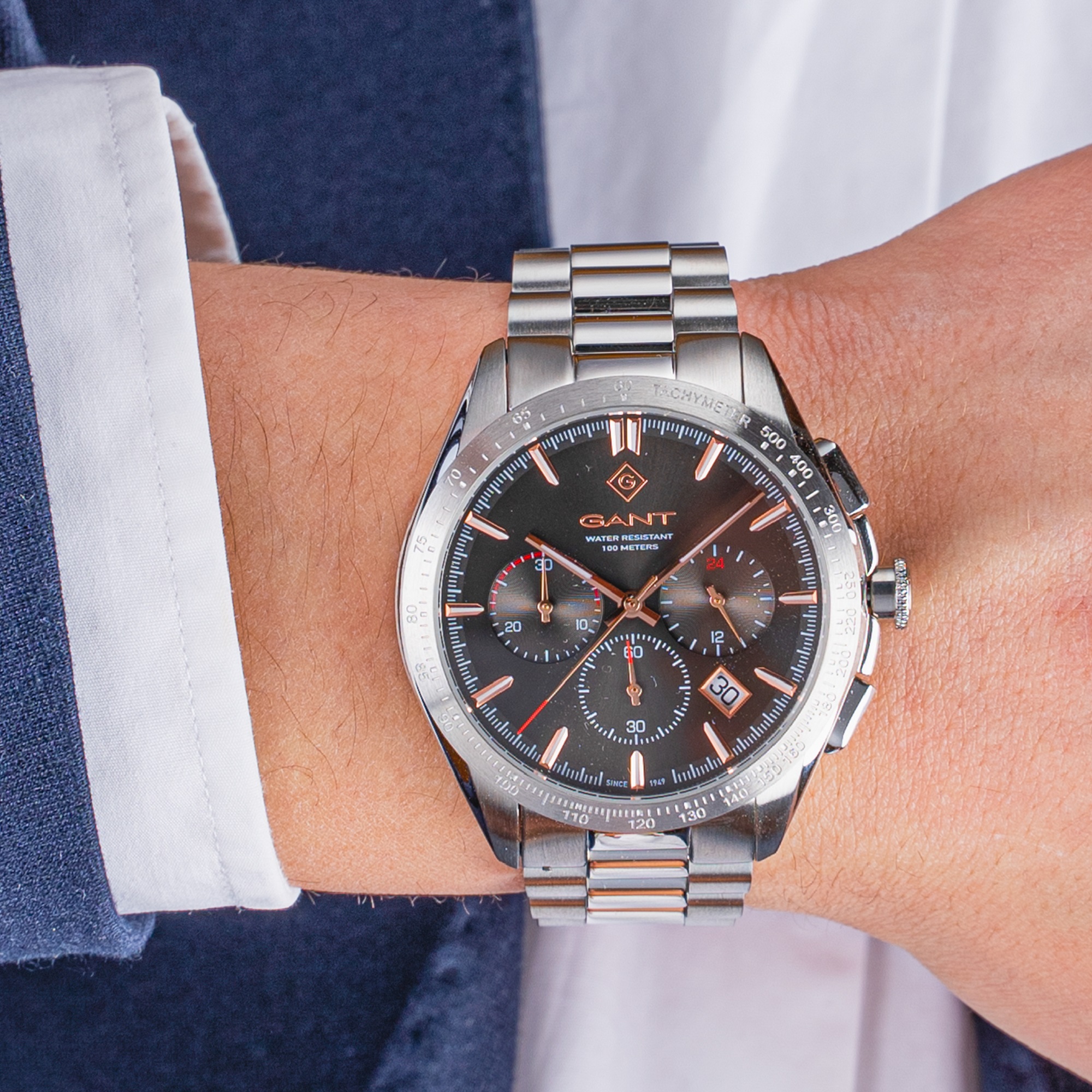 GANT Hammondsport Chronograph 44mm Silver Stainless Steel Bracelet G168005 - 3