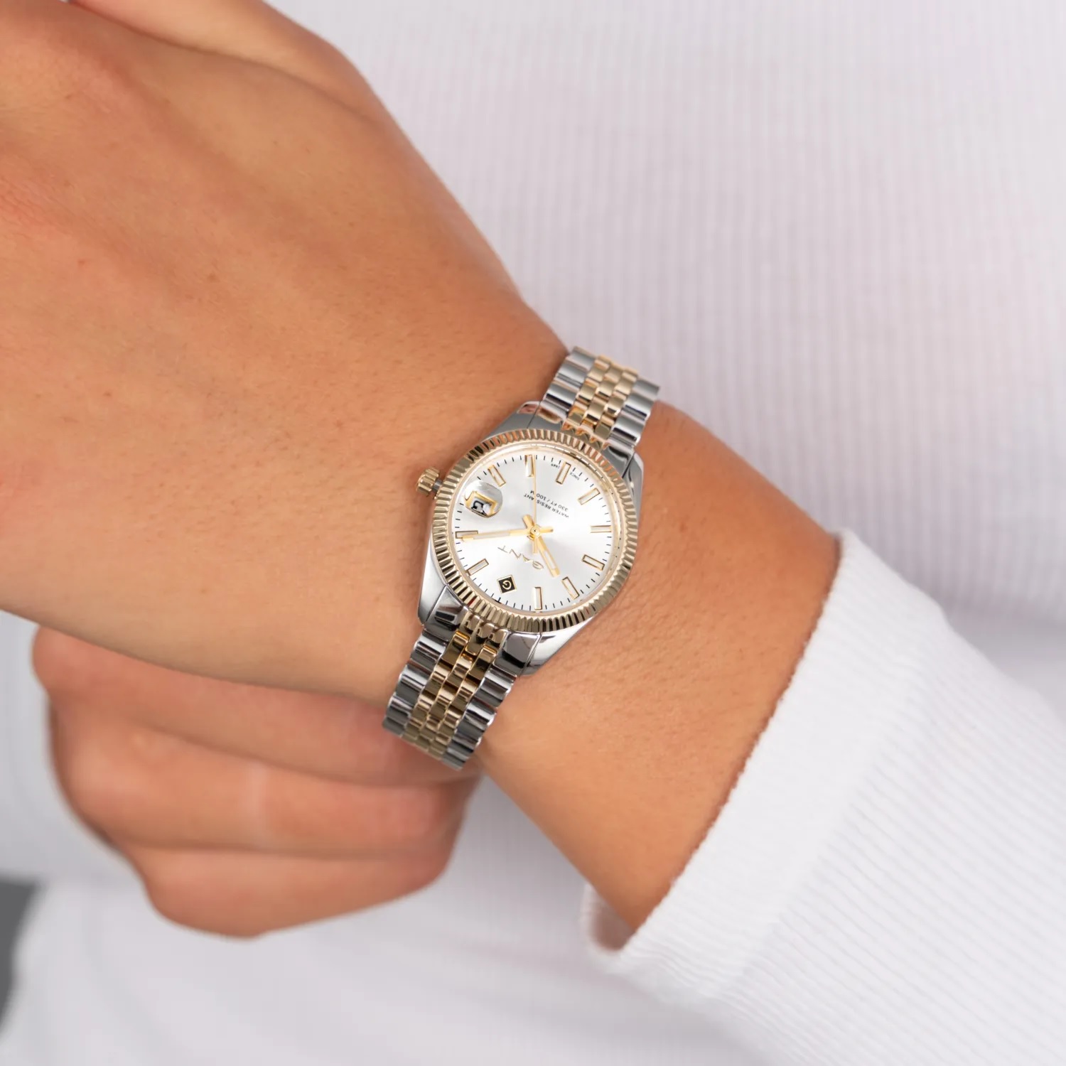 GANT Sussex Mini Silver Dial 28mm Two Tone Gold Stainless Steel Bracelet G181002 - 4
