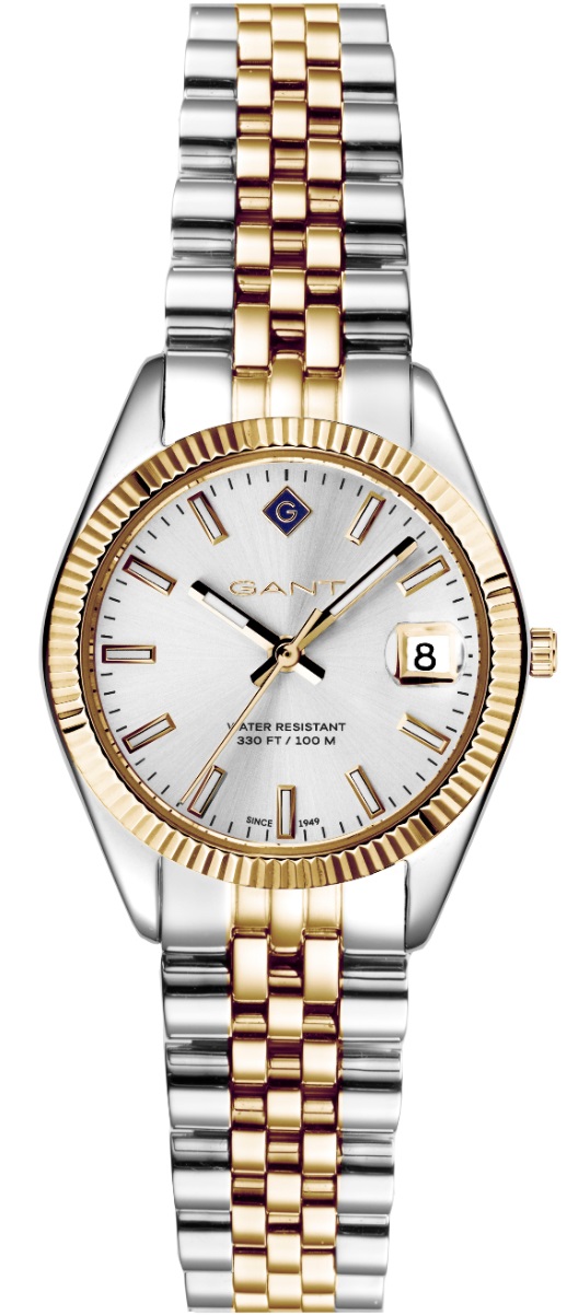 GANT Sussex Mini Silver Dial 28mm Two Tone Gold Stainless Steel Bracelet G181002 - 