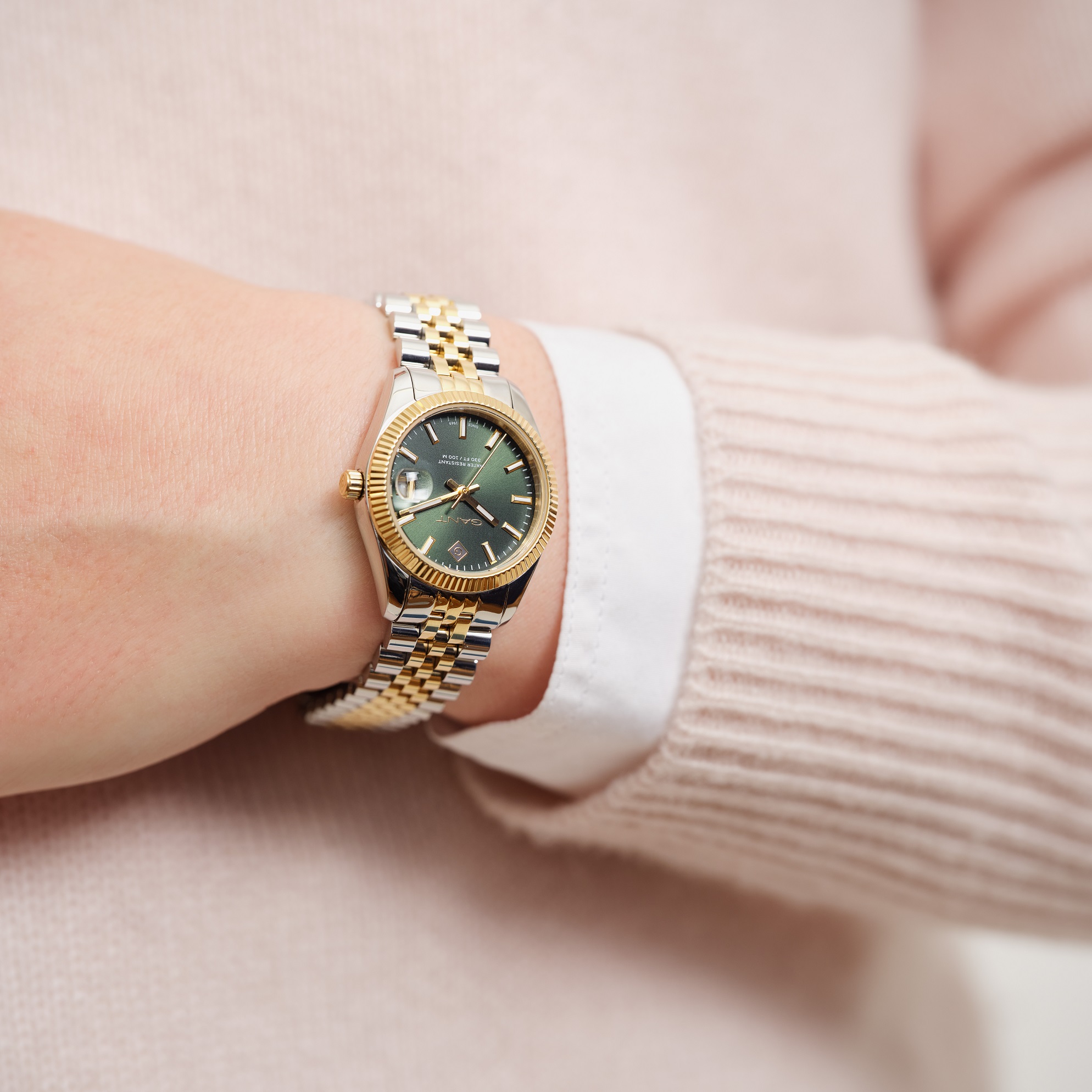 GANT Sussex Mini Green Dial 28mm Two Tone Gold Stainless Steel Bracelet G181013 - 