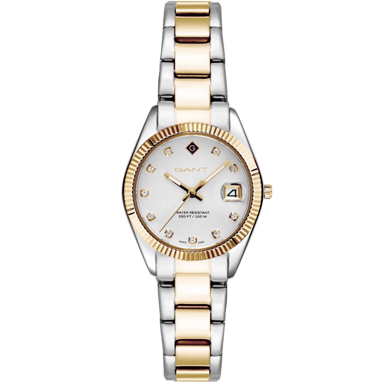 GANT Sussex Mini Stones White Dial 28mm Two Tone Gold Stainless Steel Bracelet G181015 - 