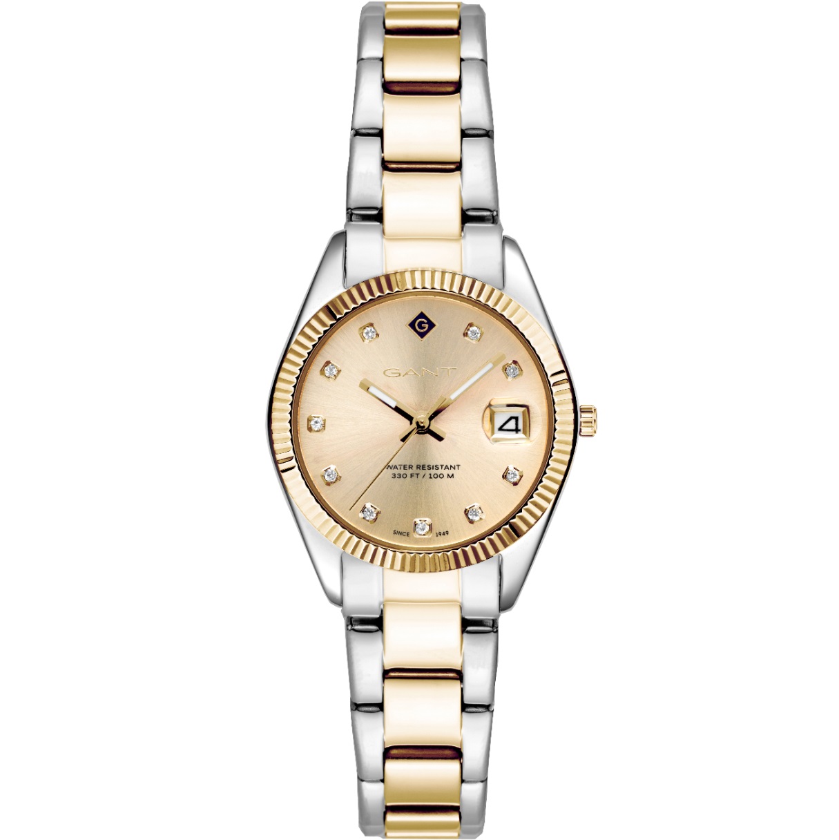 GANT Sussex Mini Gold Dial With Crystals 28mm Two Tone Gold Stainless Steel Bracelet G181016 - 