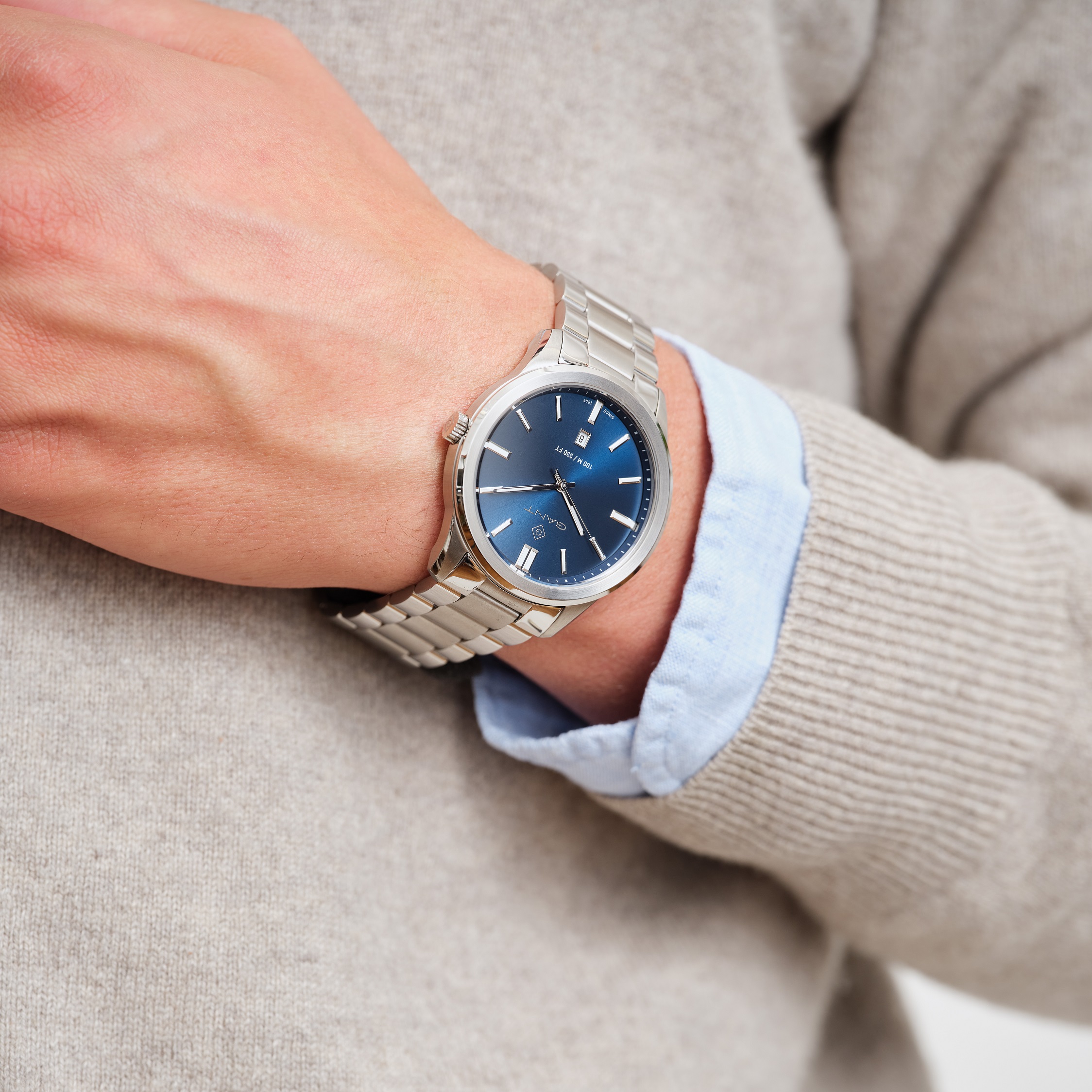GANT Bridgeton Blue Dial 43mm Silver Stainless Steel Bracelet G182003 - 