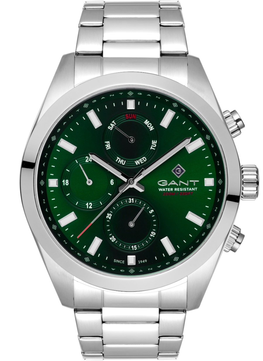 GANT Rochester Multifunction Green Dial 43.5mm Silver Stainless Steel Bracelet G183004 - 