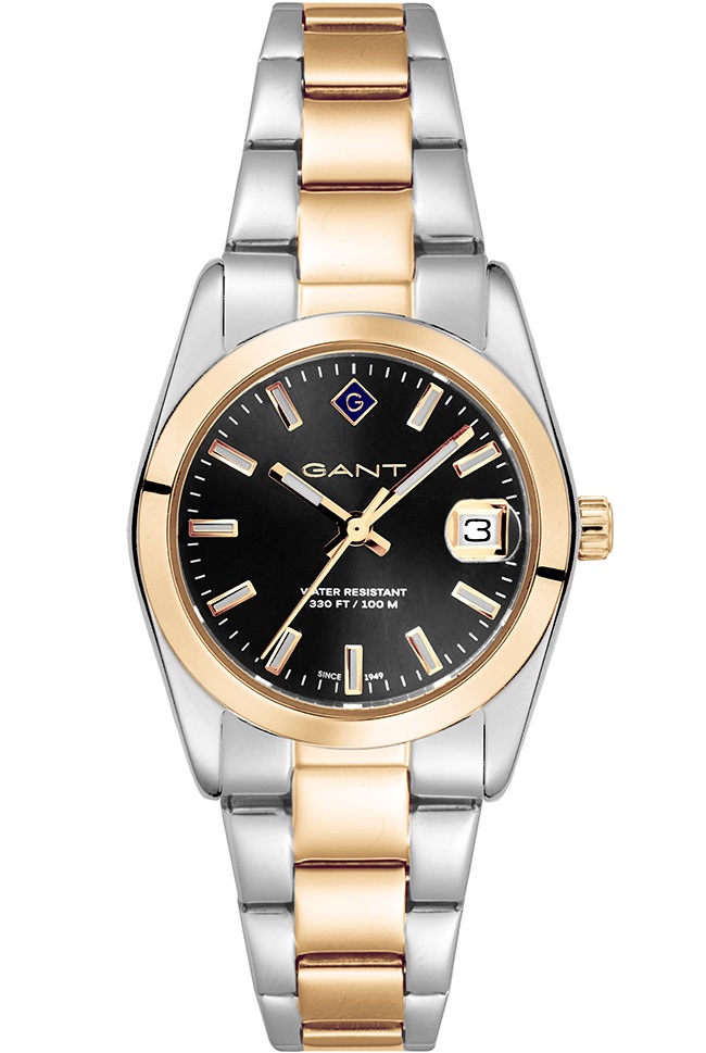 GANT Everett Mini Black Dial 28mm Two Tone Gold Stainless Steel Bracelet G186003 - 
