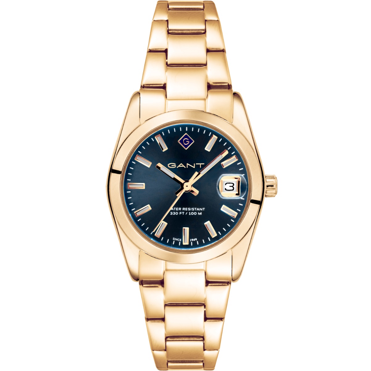 GANT Everett Mini Blue Dial 28mm Gold Stainless Steel Bracelet G186009 - 