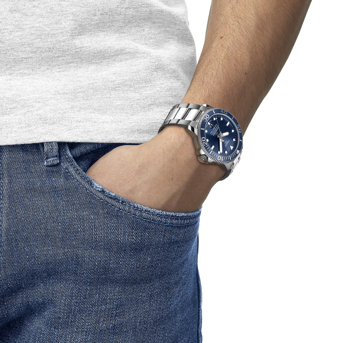 TISSOT Seastar 1000 Powermatic 80 Blue Dial 43mm Silver Stainless Steel Bracelet T120.407.11.041.03 - 