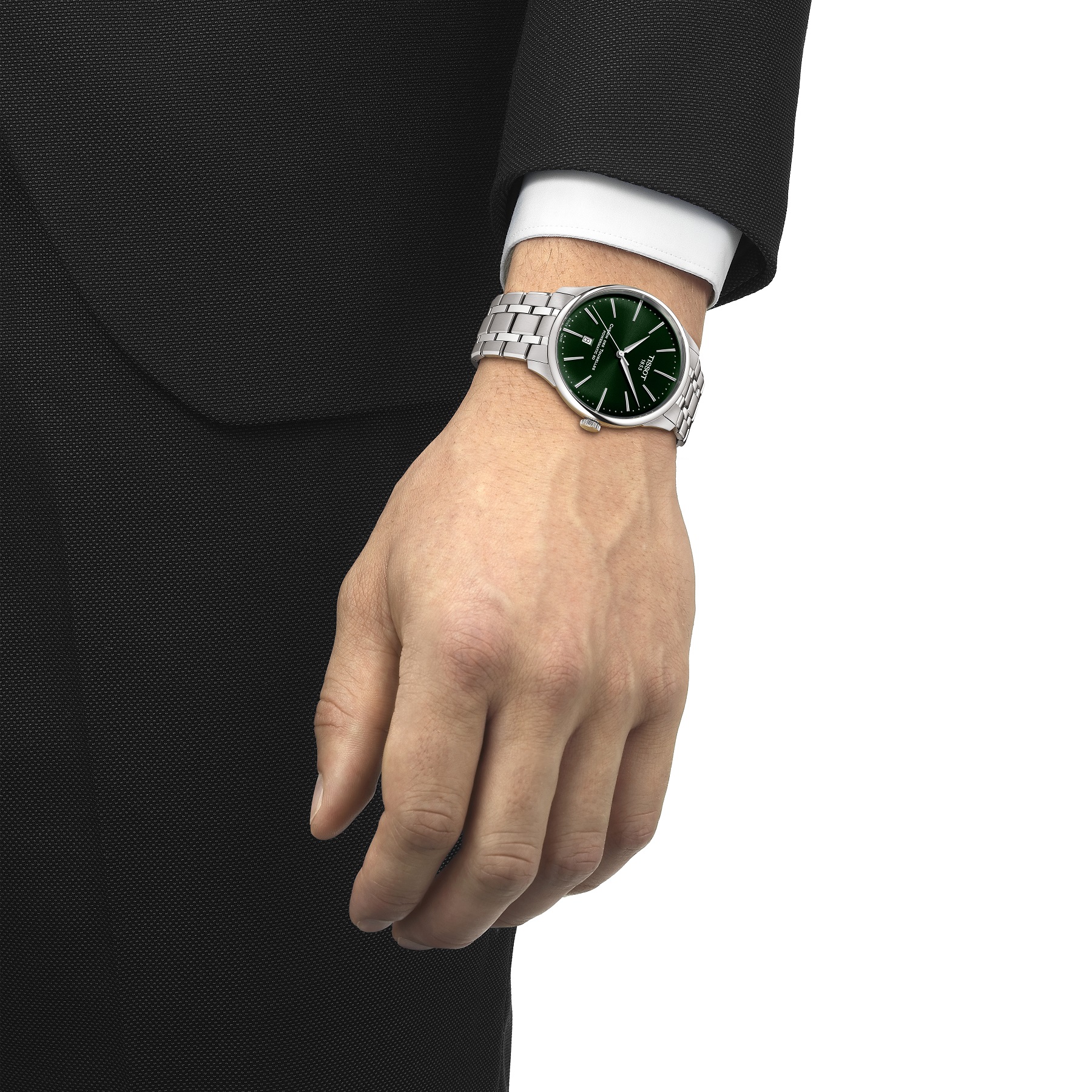 TISSOT Chemin Des Tourelles Powermatic 80 Green Dial 42mm Silver Stainless Steel Bracelet T139.407.11.091.00 - 4
