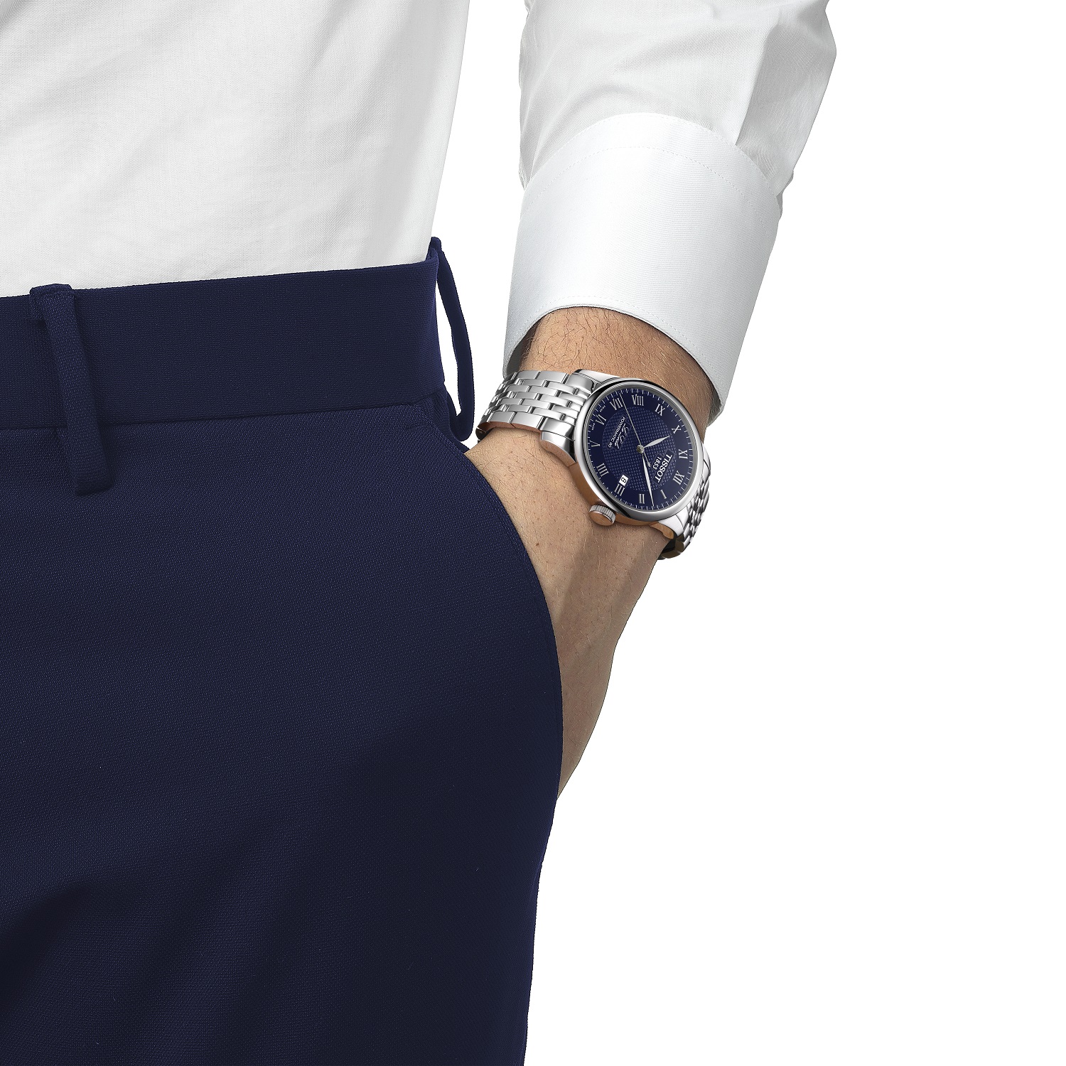 TISSOT Le Locle Powermatic 80 Blue Dial 39.3mm Silver Stainless Steel Bracelet T006.407.11.043.00 - 4