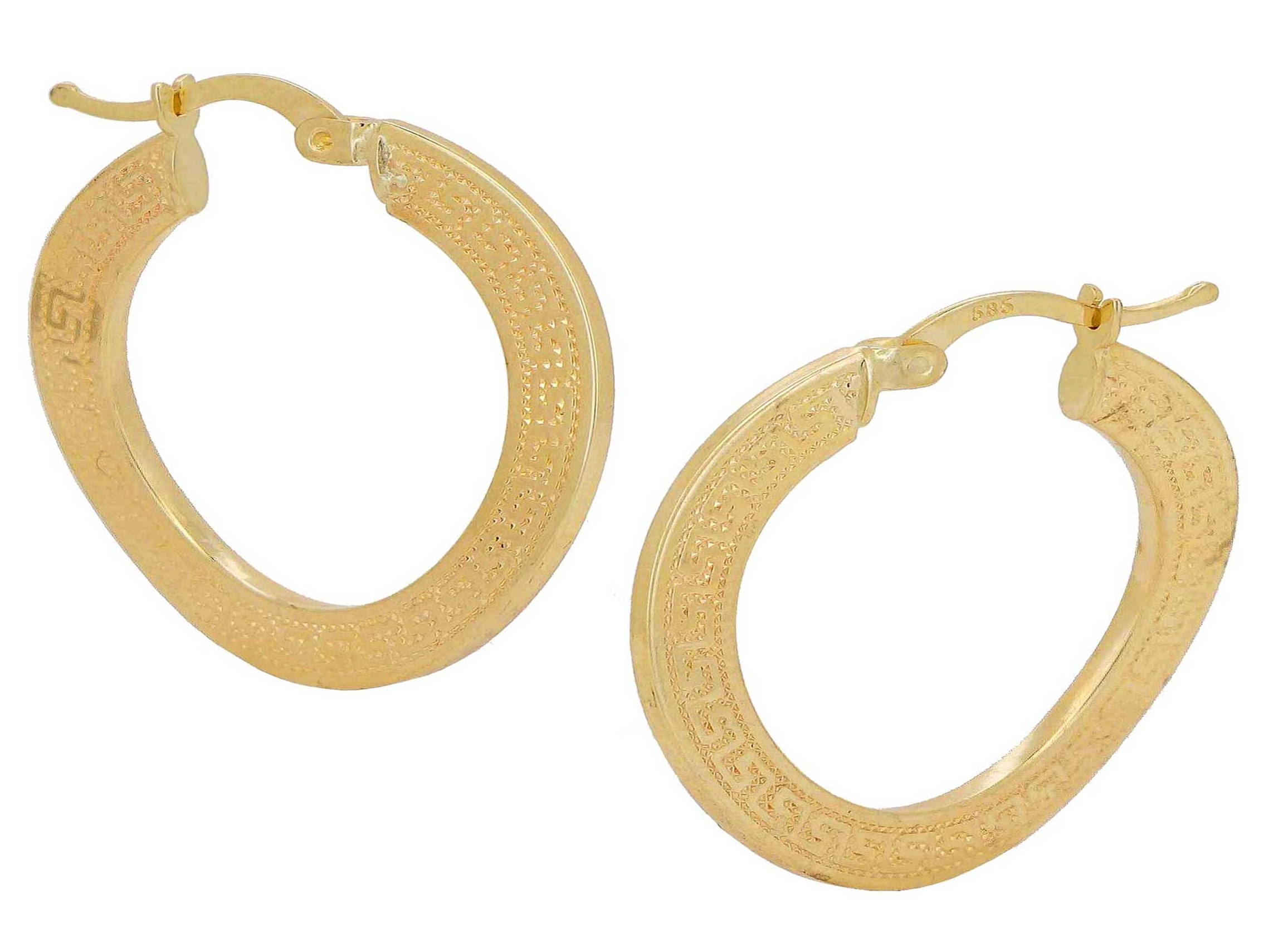 ΣΚΟΥΛΑΡΙΚΙΑ Κρίκοι Μαίανδρος SENZIO Collection Κ14 Κίτρινο Χρυσό GGE001