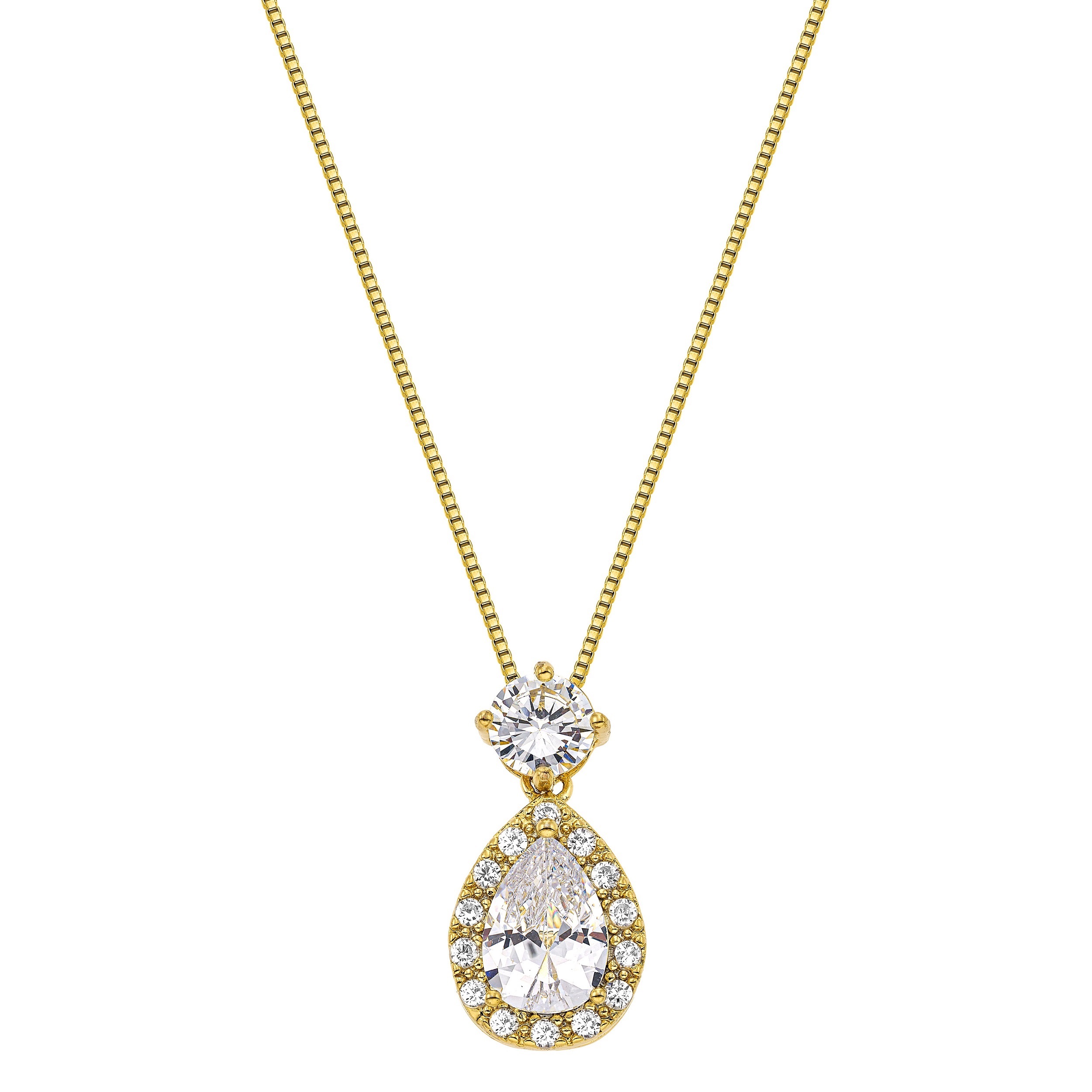 NEKLACE Rosette Gloria Hope Gold Plated with Zircon Stones GH22YW-10027N - 