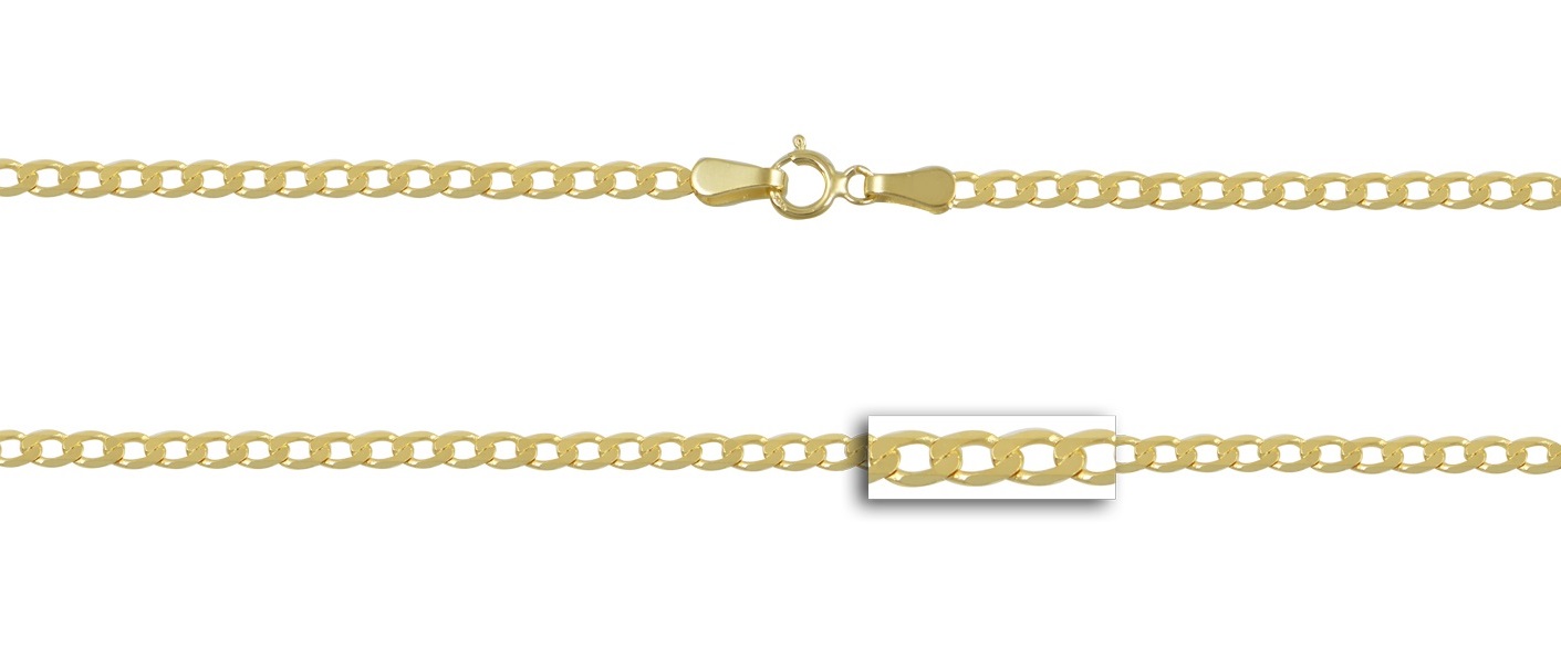 CHAIN Necklace Gourmet Masif K14 60cm Yellow Gold GM060Y-K14.60 - 