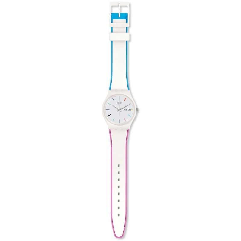 SWATCH Edgyline 34mm White Silicon Strap GW708 - 4