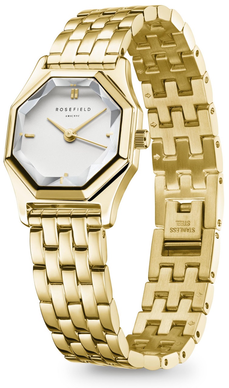 ROSEFIELD Gemme White Matte Dial 21.5 x 27.5mm Gold Stainless Steel Bracelet GWGSG-G02 - 3