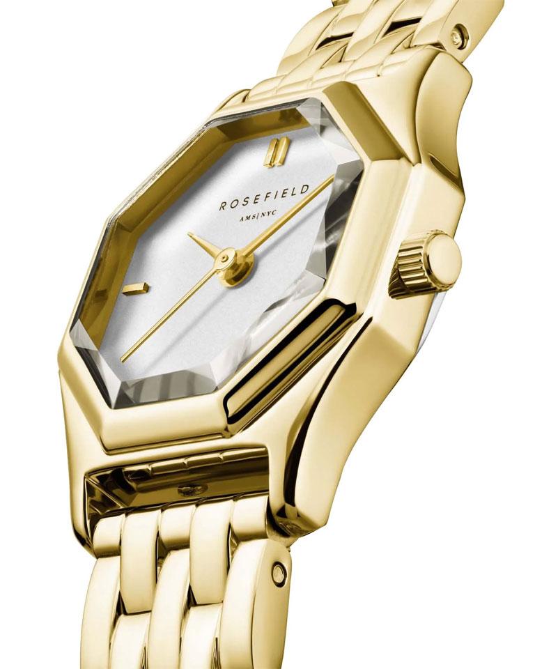 ROSEFIELD Gemme White Matte Dial 21.5 x 27.5mm Gold Stainless Steel Bracelet GWGSG-G02 - 