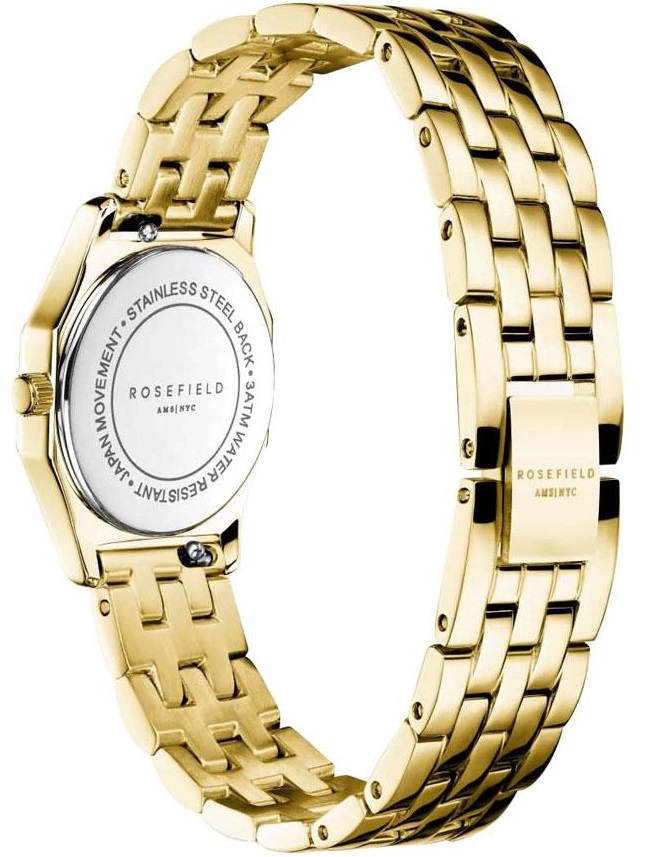 ROSEFIELD Gemme White Matte Dial 21.5 x 27.5mm Gold Stainless Steel Bracelet GWGSG-G02 - 4