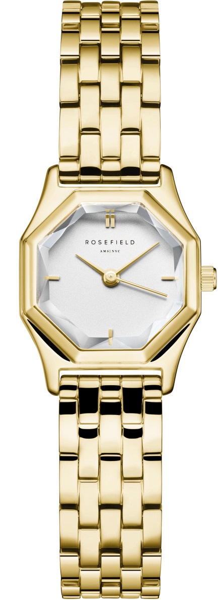 ROSEFIELD Gemme White Matte Dial 21.5 x 27.5mm Gold Stainless Steel Bracelet GWGSG-G02 - 