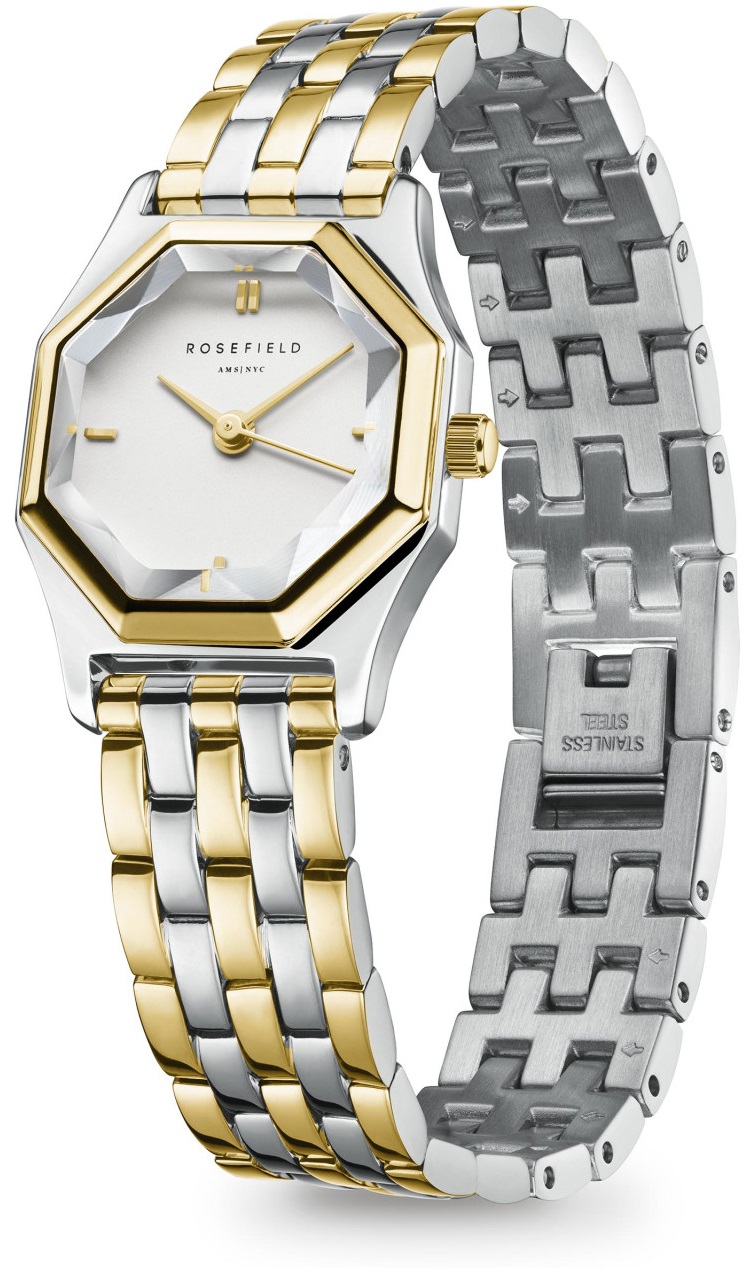 ROSEFIELD Gemme White Dial 21.5x27.5mm Gold & Silver Stainless Steel Bracelet GWSSS-G03 - 3