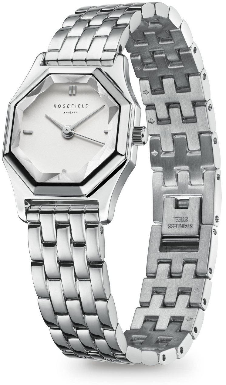 ROSEFIELD Gemme Silver Dial 21.5 x 27.5mm Silver Stainless Steel Bracelet GWSSS-G04 - 