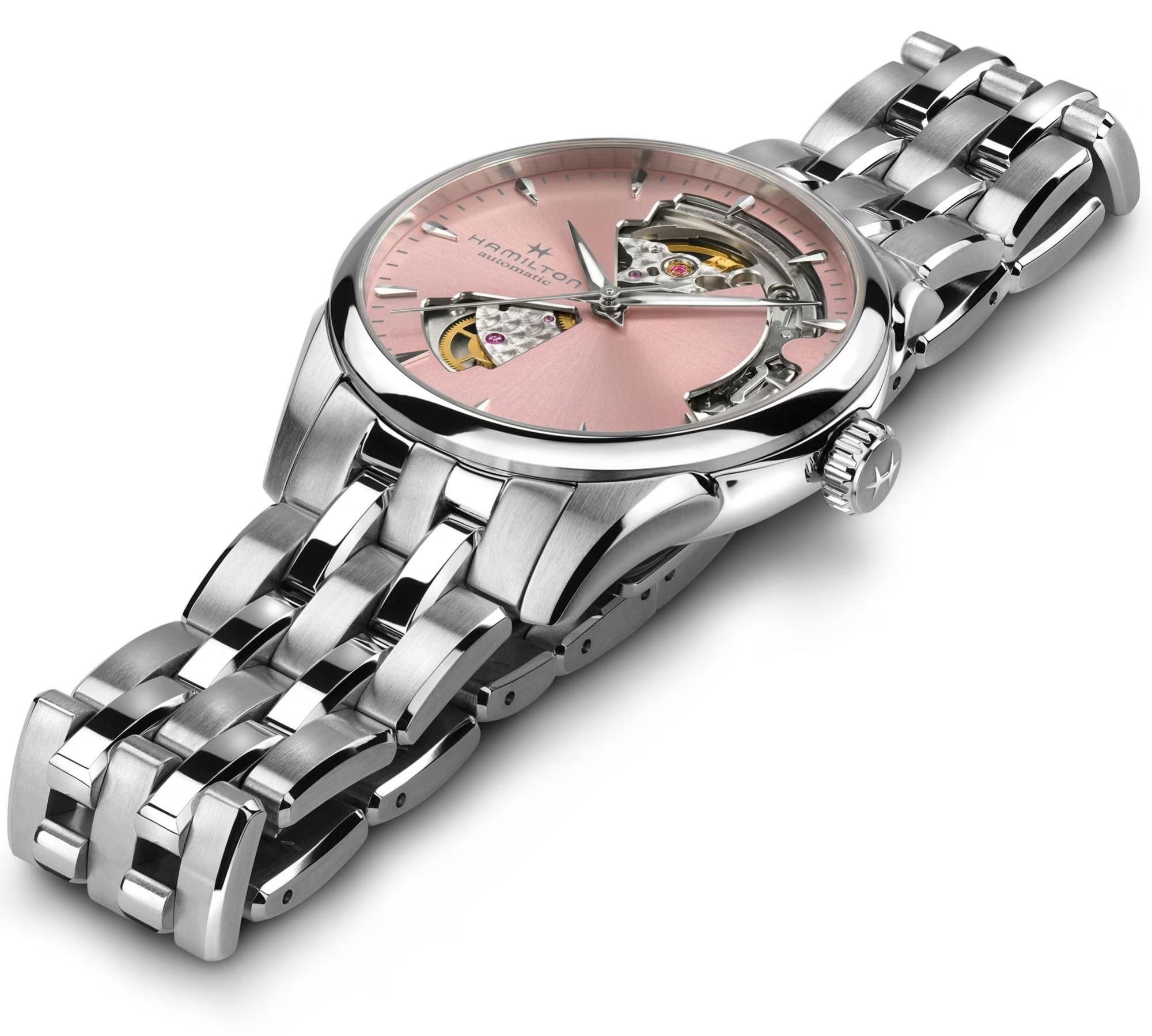 HAMILTON Jazzmaster Open Heart Lady Auto 36mm Silver Stainless Steel Bracelet H32215170 - 