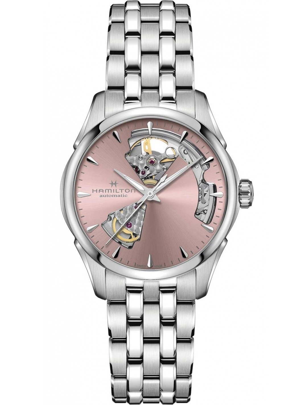 HAMILTON Jazzmaster Open Heart Lady Auto 36mm Silver Stainless Steel Bracelet H32215170 - 