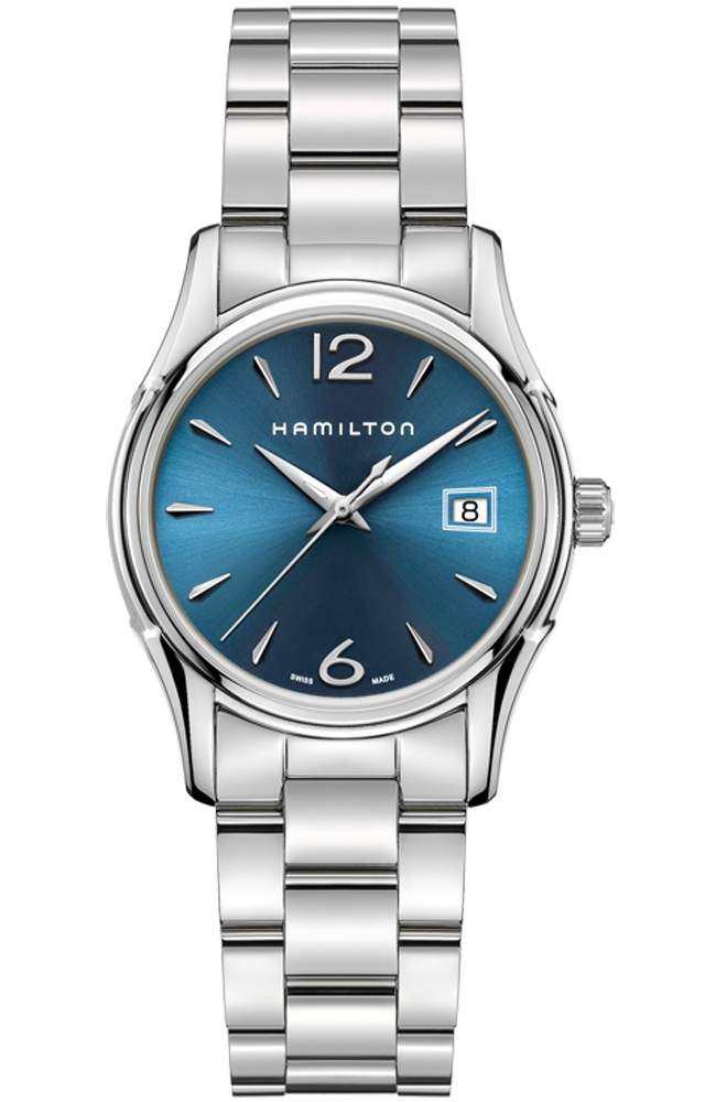 HAMILTON Jazzmaster Lady Quartz Blue Dial 34mm Silver Stainless Steel Bracelet H32351145 - 