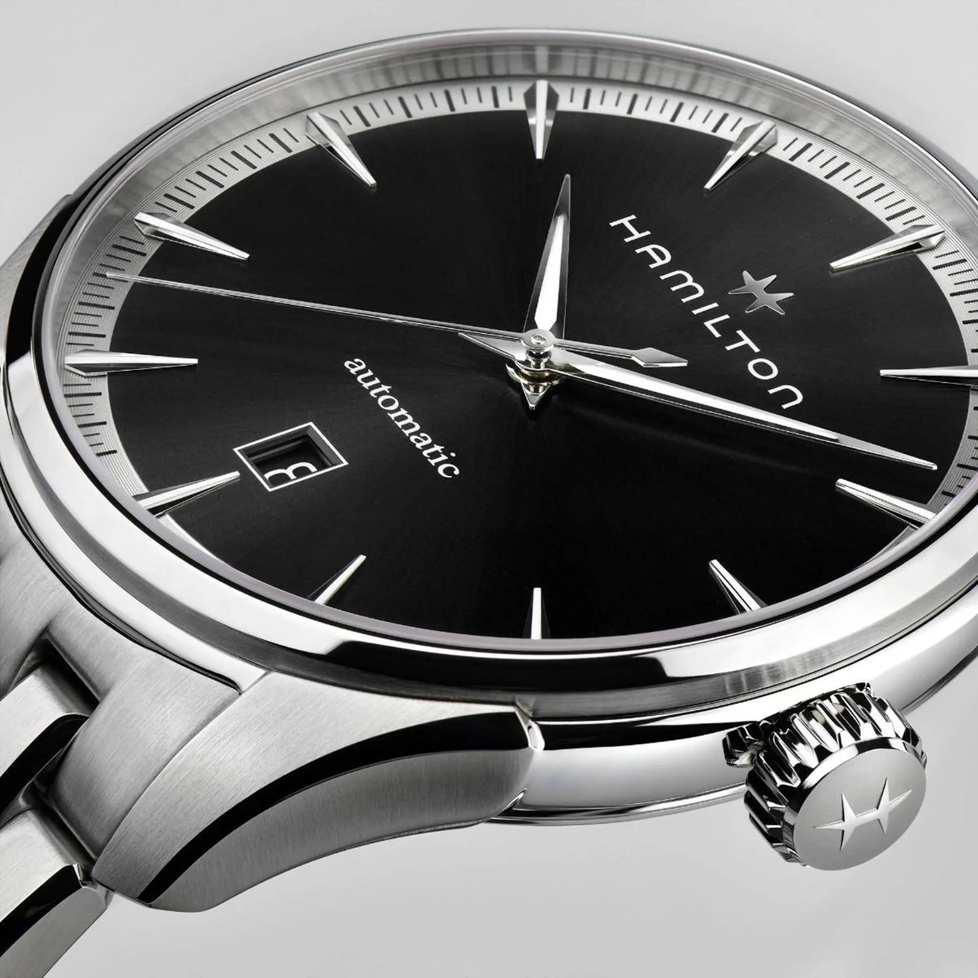 HAMILTON Jazzmaster Automatic Black Dial 40mm Silver Stainless Steel Bracelet H32475130 - 3