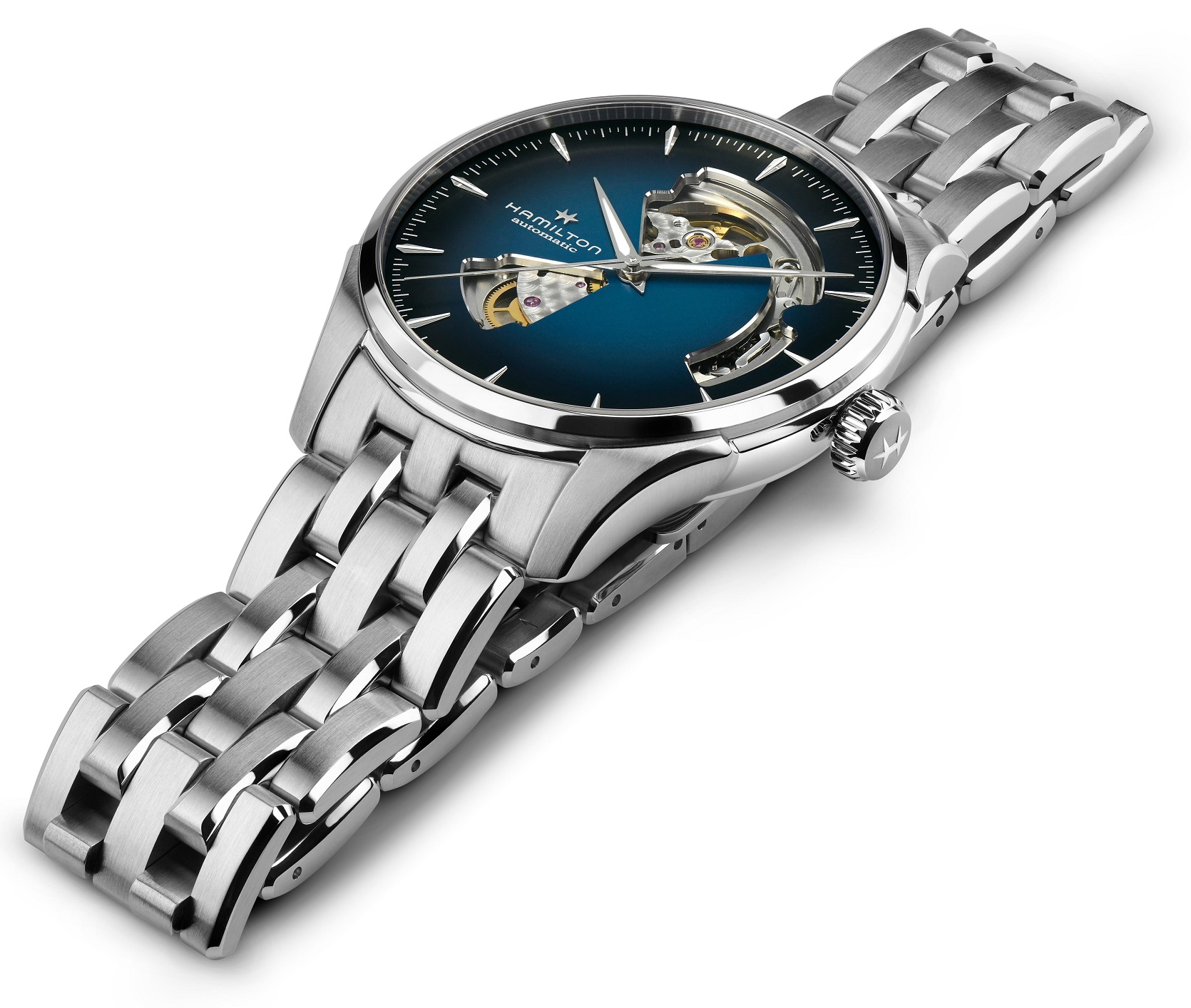 HAMILTON Jazzmaster Open Heart Auto Blue Dial 40mm Silver Stainless Steel Bracelet H32675140 - 3