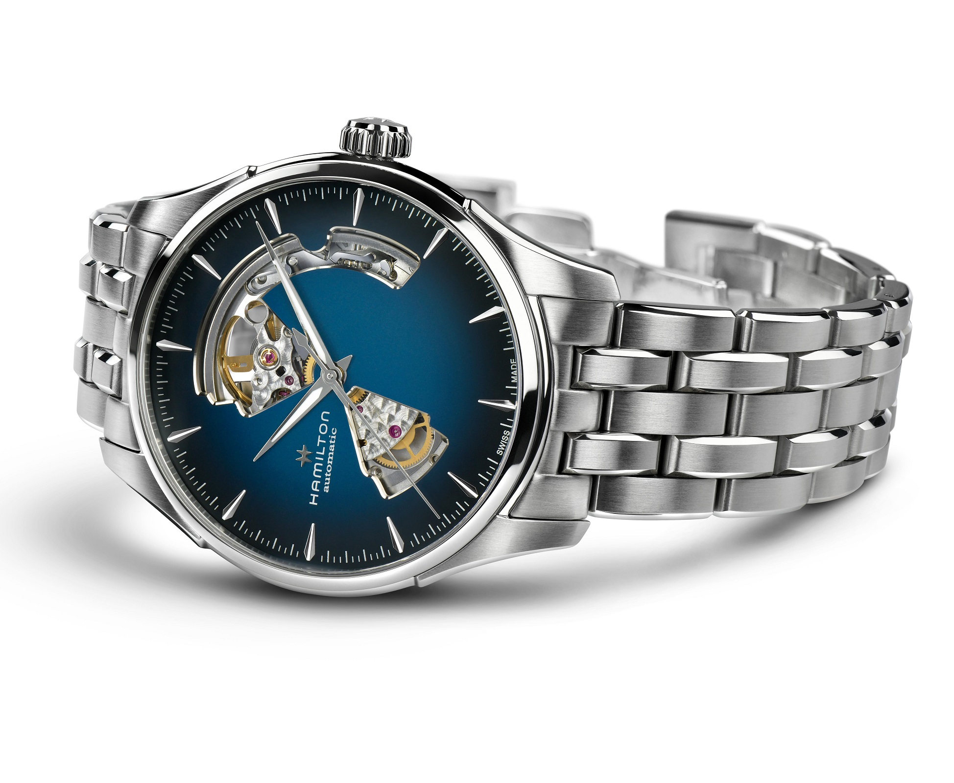 HAMILTON Jazzmaster Open Heart Auto Blue Dial 40mm Silver Stainless Steel Bracelet H32675140 - 