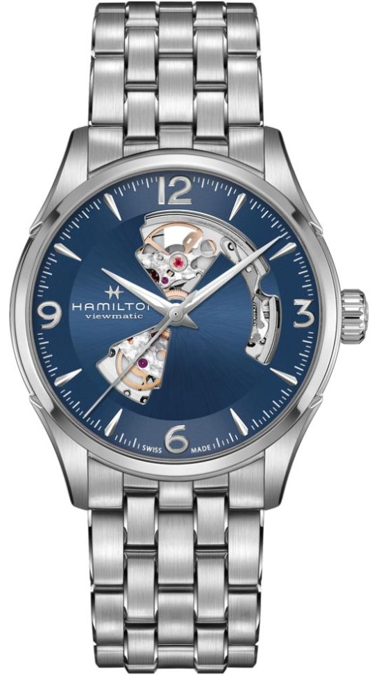 HAMILTON Jazzmaster Open Heart Auto Blue Dial 42mm Silver Stainless Steel Bracelet H32705141 - 
