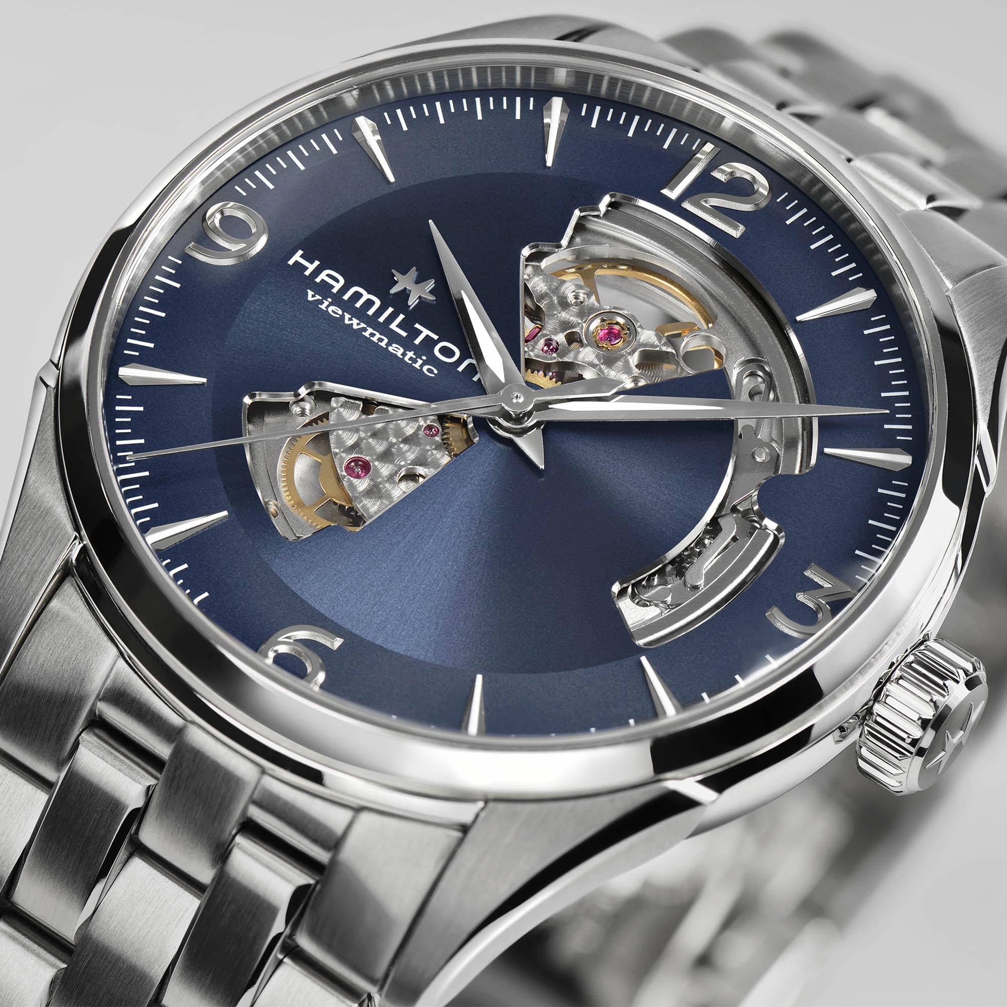 HAMILTON Jazzmaster Open Heart Auto Blue Dial 42mm Silver Stainless Steel Bracelet H32705141 - 3