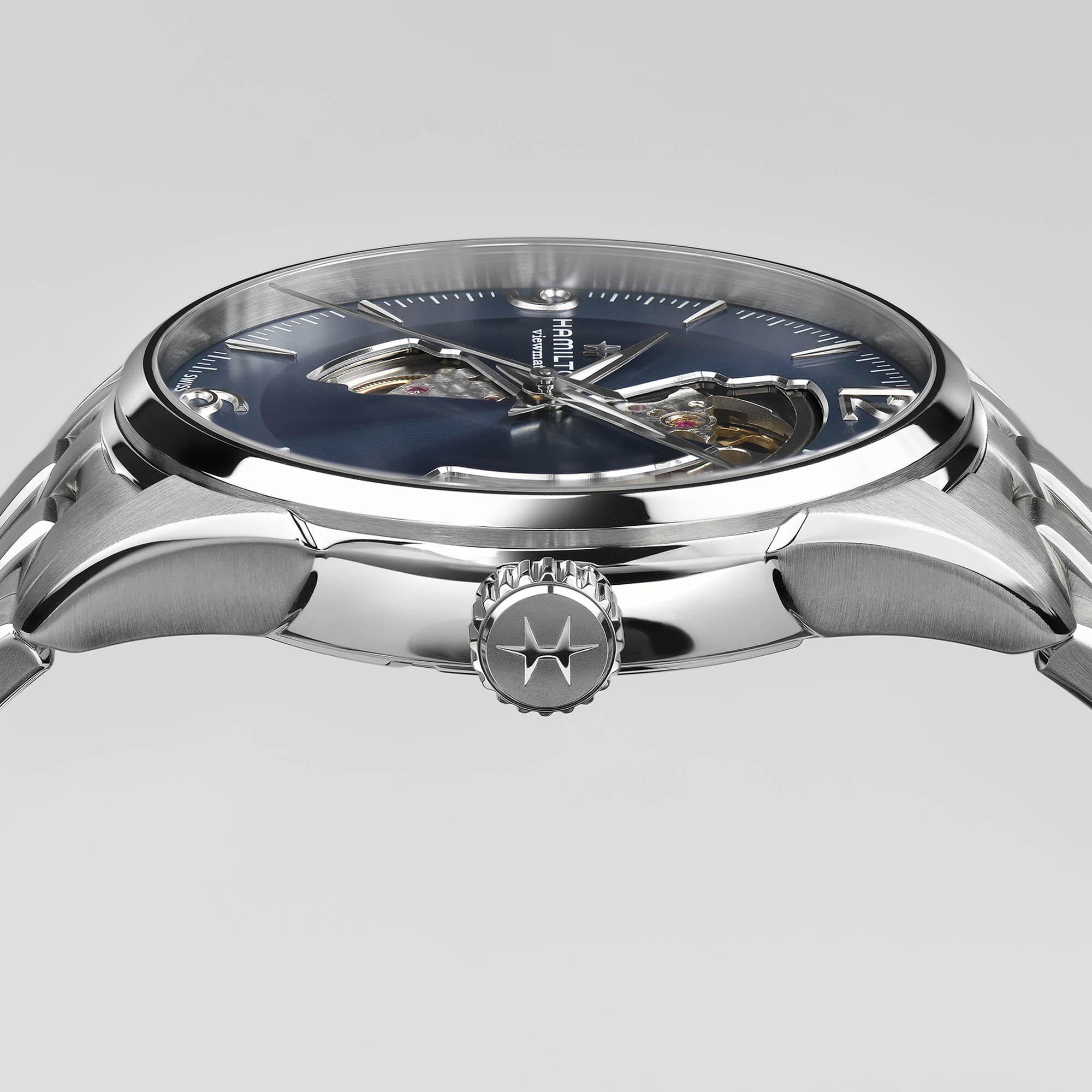 HAMILTON Jazzmaster Open Heart Auto Blue Dial 42mm Silver Stainless Steel Bracelet H32705141 - 4