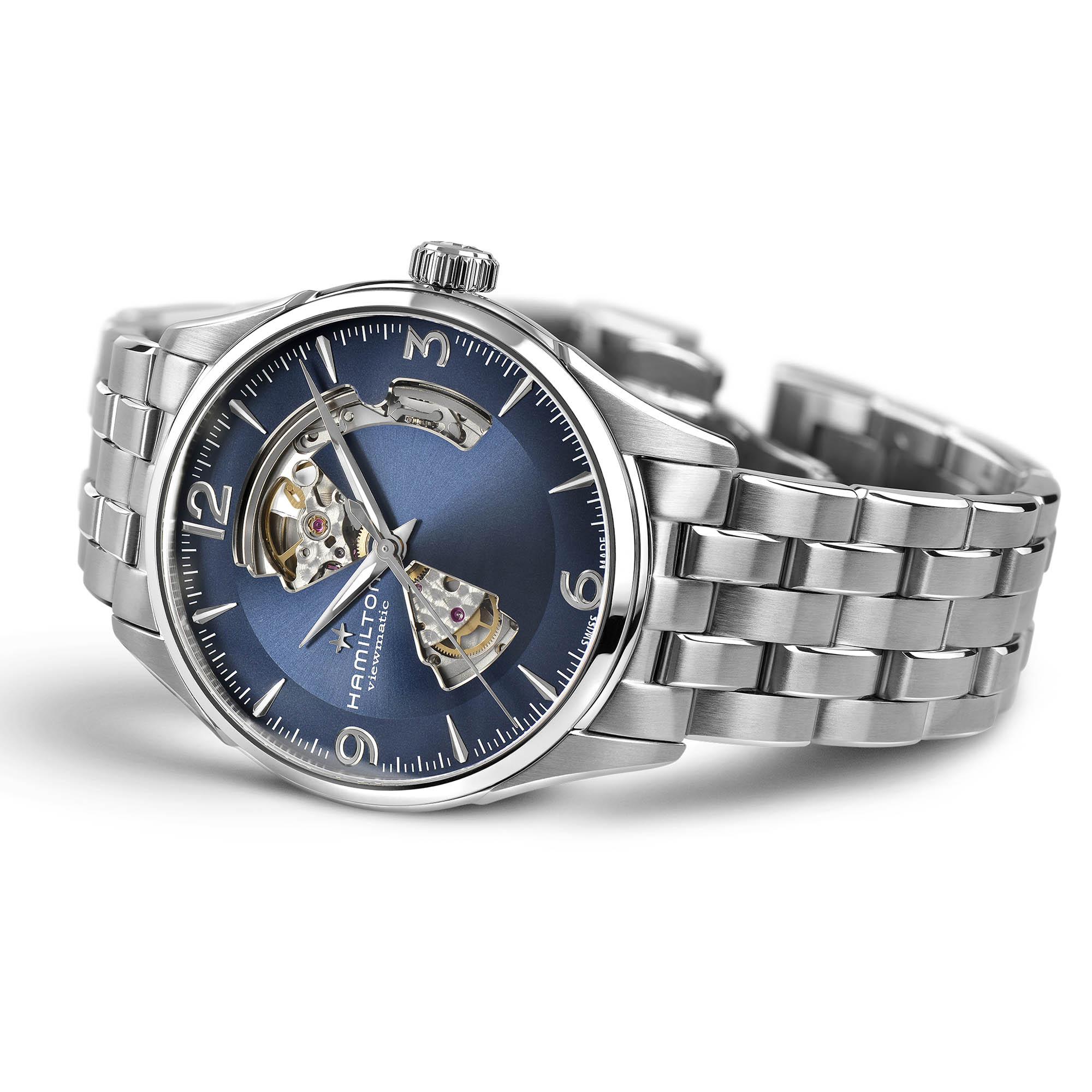 HAMILTON Jazzmaster Open Heart Auto Blue Dial 42mm Silver Stainless Steel Bracelet H32705141 - 
