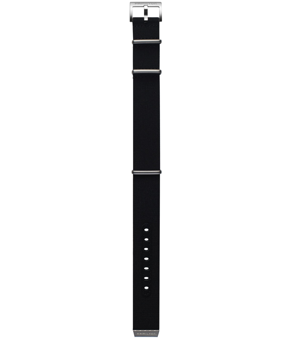 HAMILTON Official Khaki Navy 22mm Black Fabric Nato Strap H694764103