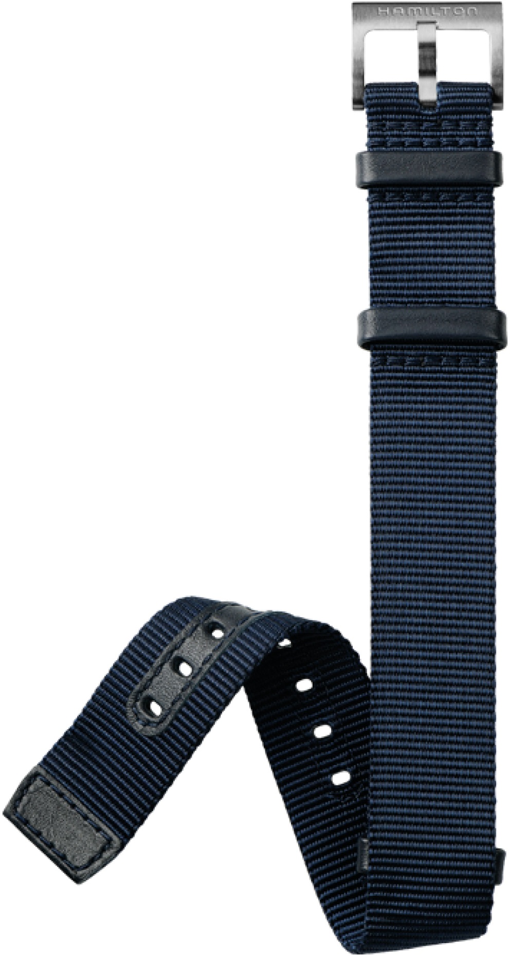 HAMILTON Official Nato Strap 20-20mm Blue Polyester with Silver Hardware H690682105 - 