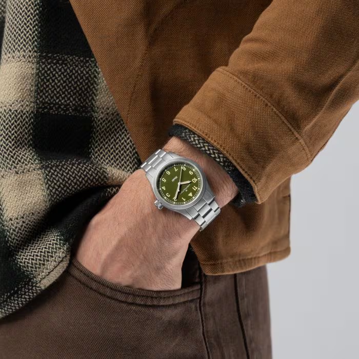 HAMILTON Khaki Field Quartz Green Dial 38mm Silver Stainless Steel Bracelet H69401160 - 6