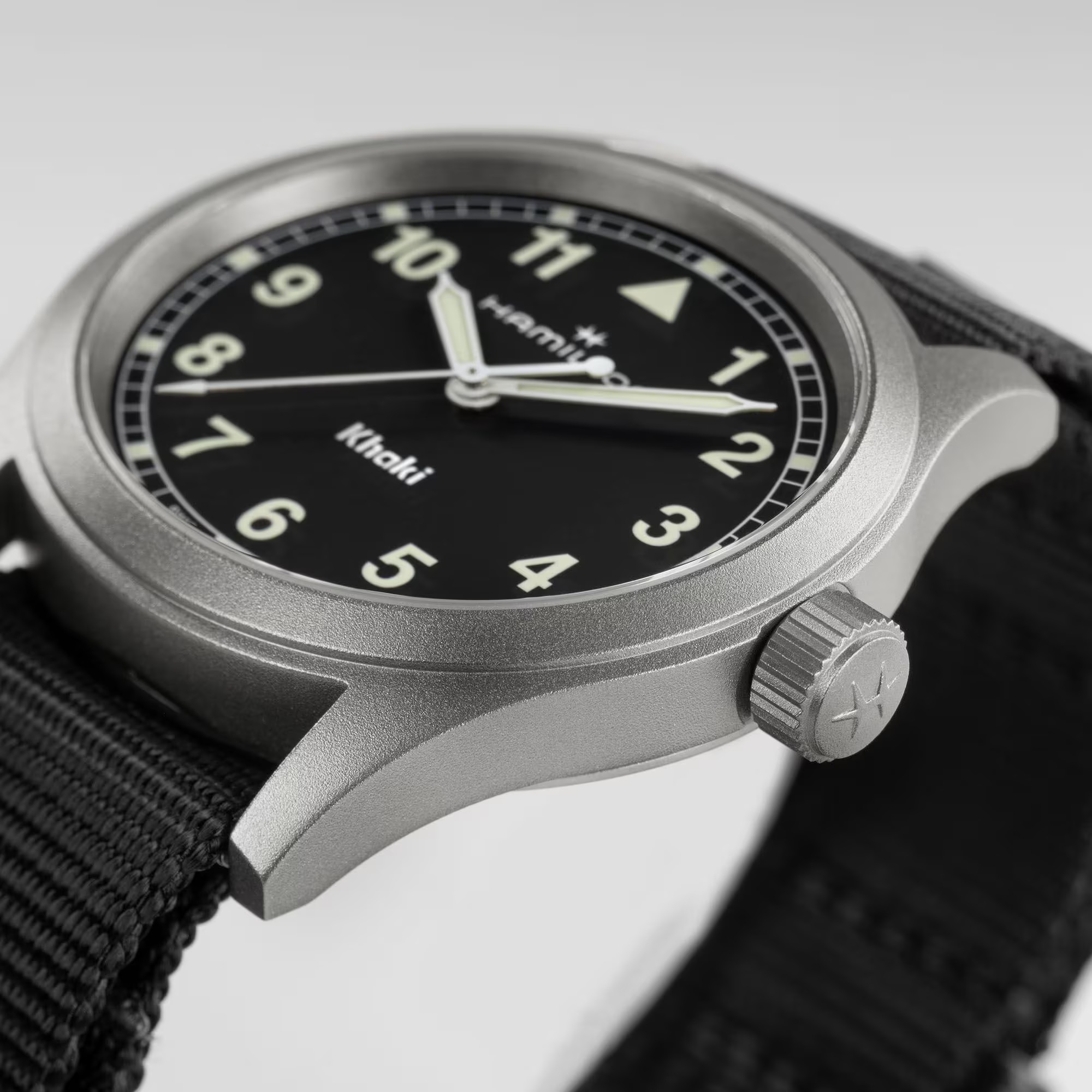 HAMILTON Khaki Field Quartz Black Dial 38mm Silver Stainless Steel Black Fabric Strap H69401430 - 5