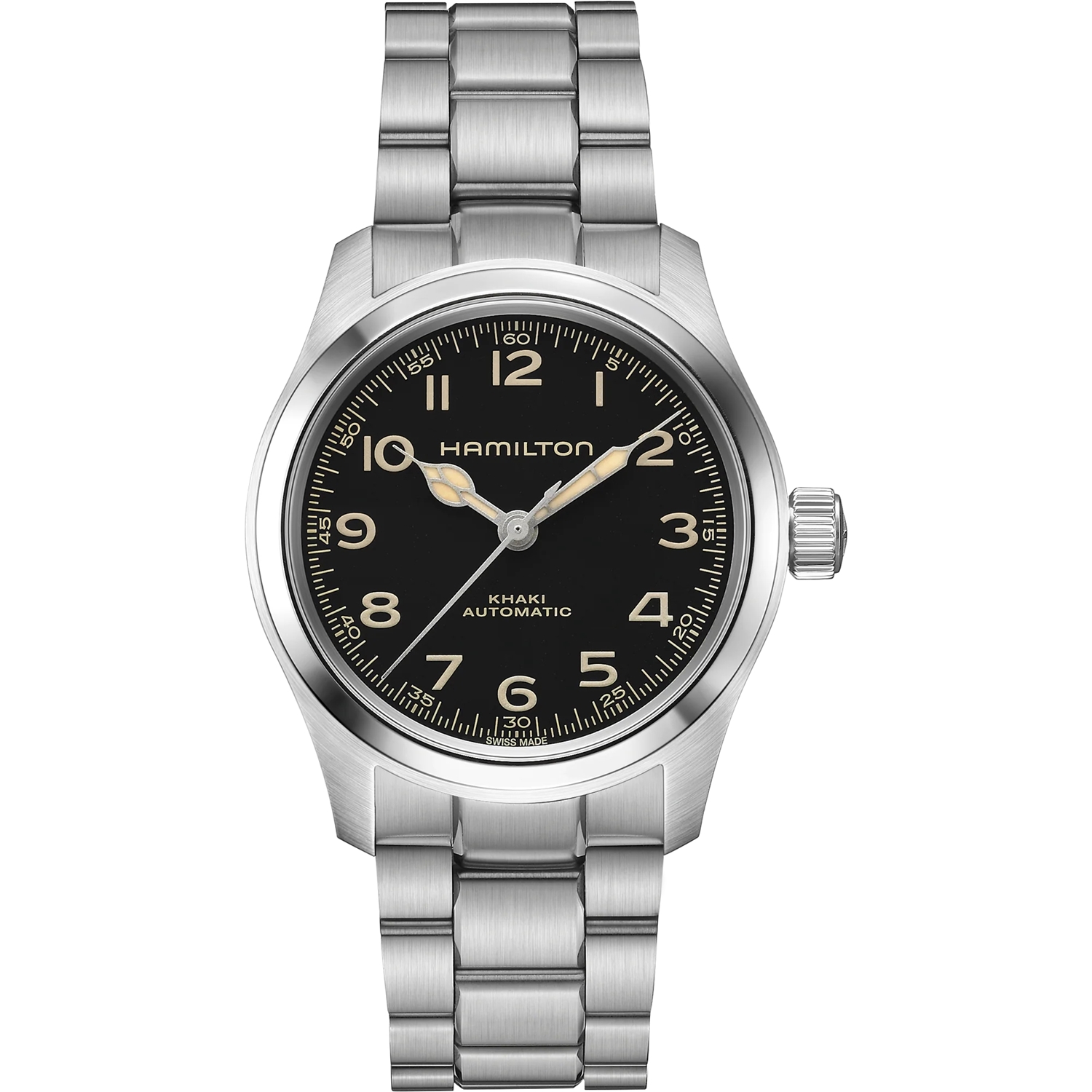 HAMILTON Khaki Field Murph Automatic Black Dial 38mm Silver Stainless Steel Bracelet H70405130 - 