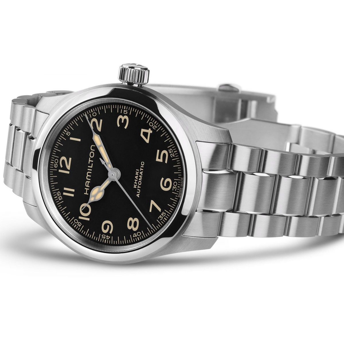 HAMILTON Khaki Field Murph Automatic Black Dial 38mm Silver Stainless Steel Bracelet H70405130 - 4