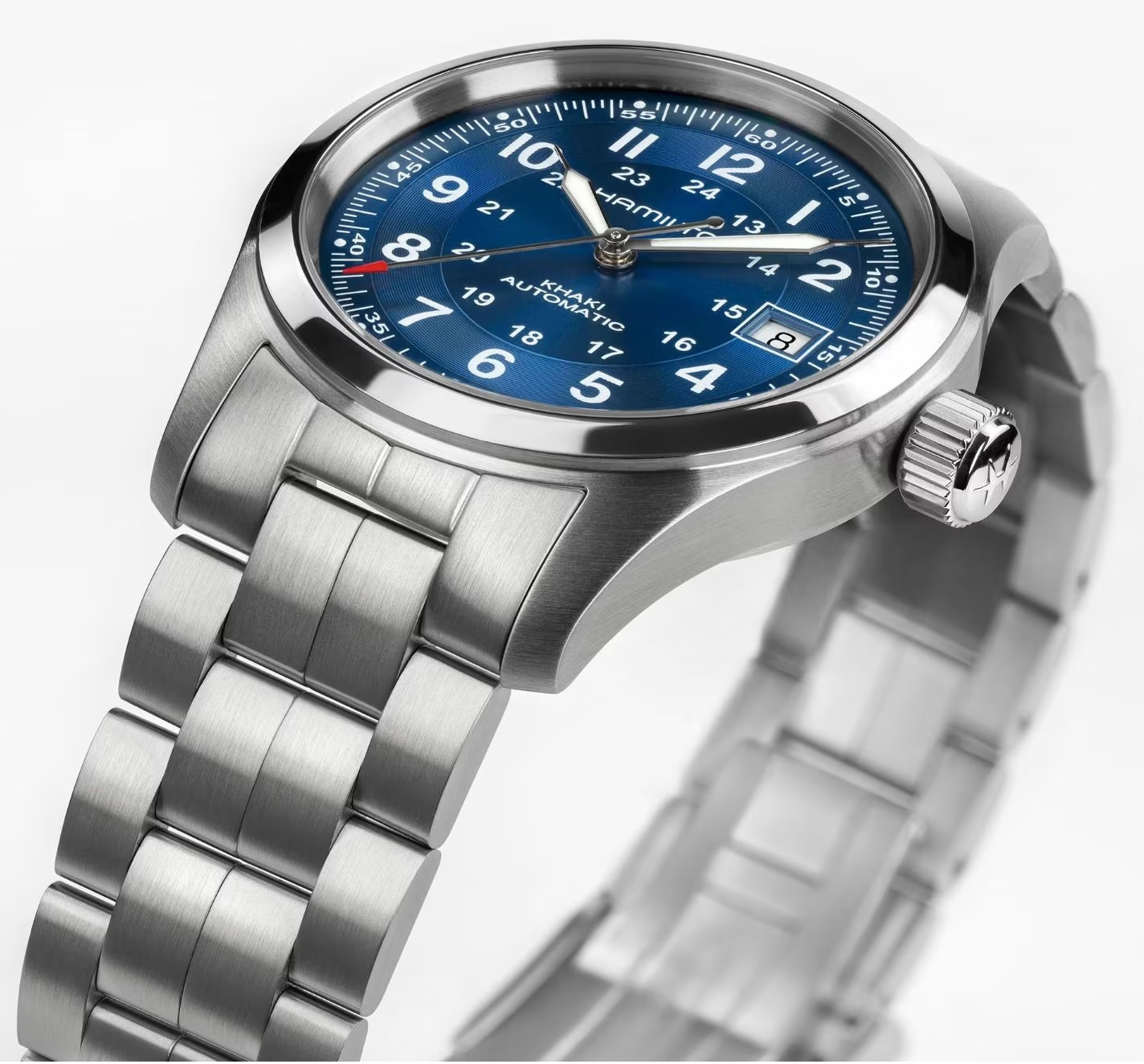 HAMILTON Khaki Field Automatic Blue Dial 38mm Silver Stainless Steel Bracelet H70455140 - 3