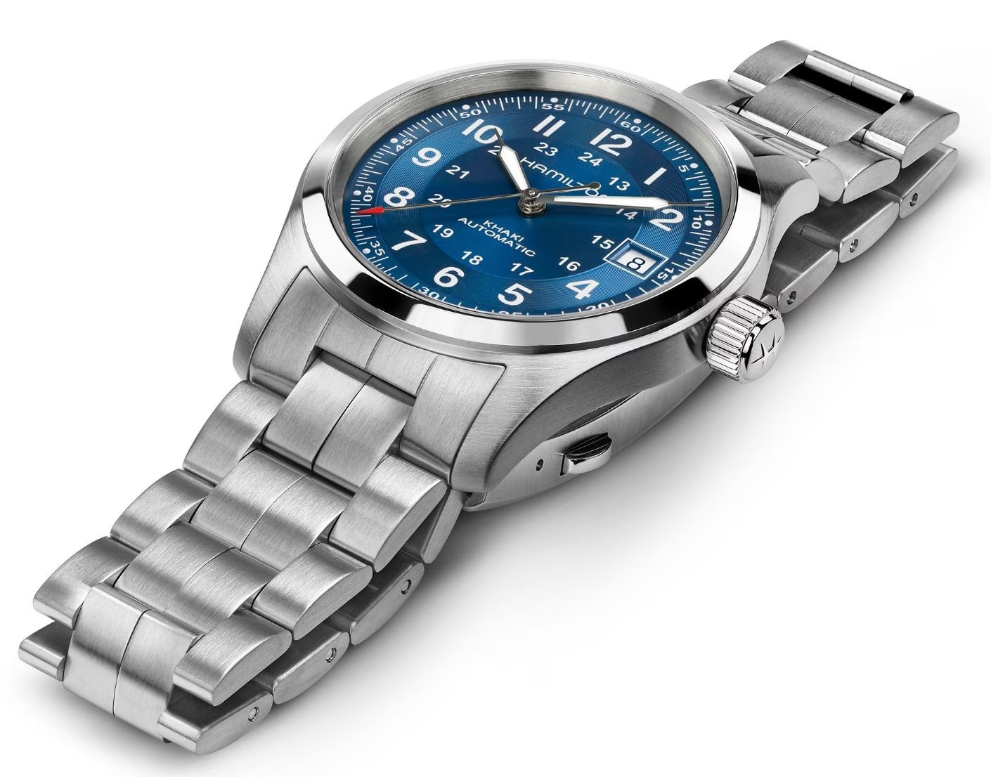 HAMILTON Khaki Field Automatic Blue Dial 38mm Silver Stainless Steel Bracelet H70455140 - 4